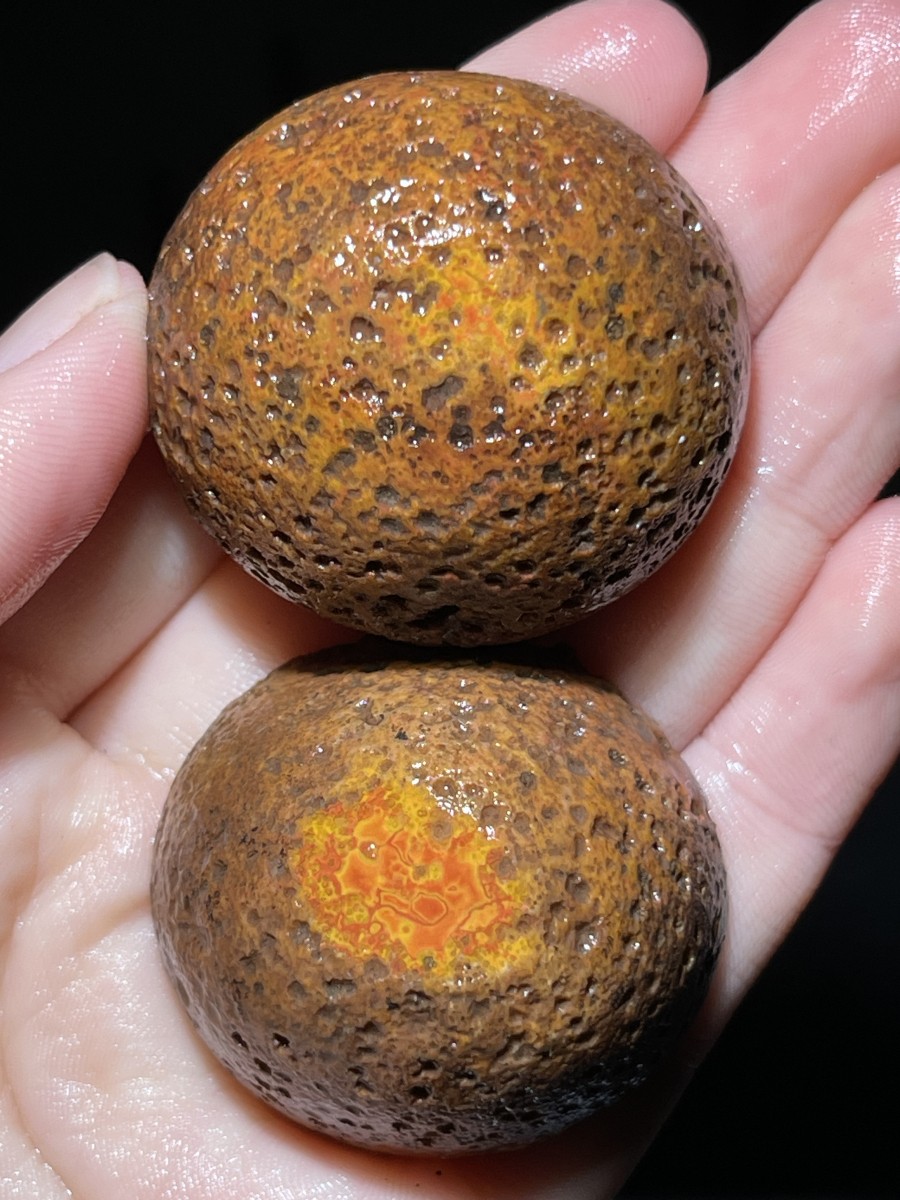 1Pair China Agate Hebei xuanhua natural Crystal Geodes collectible 72g A31
