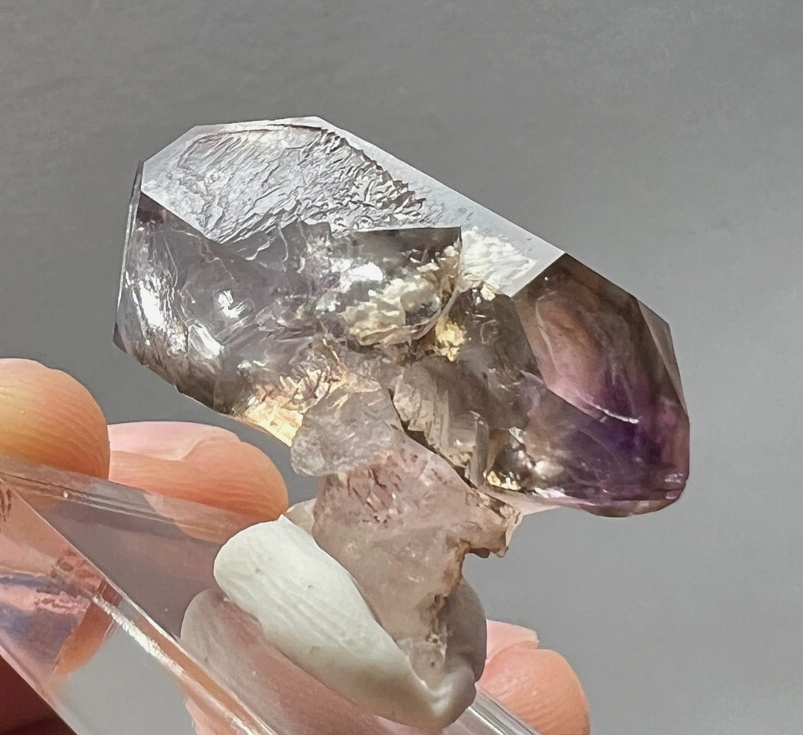 DT Amethyst Quartz Crystal – Negative Crystal Inclusion! – Goboboseb, Namibia