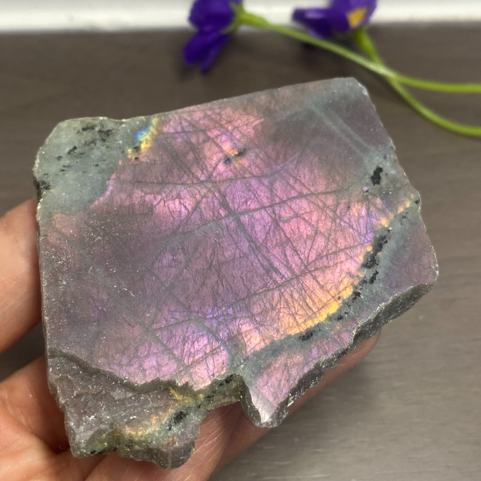 111.5g Top Labradorite Crystal Stone Rough Mineral Specimen Healing