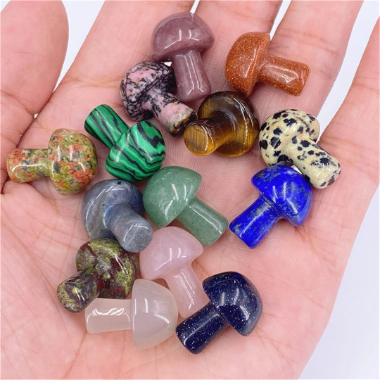 25pcs Mini Crystal Mushrooms Agate Stones Natural Quartz Crystal Healing