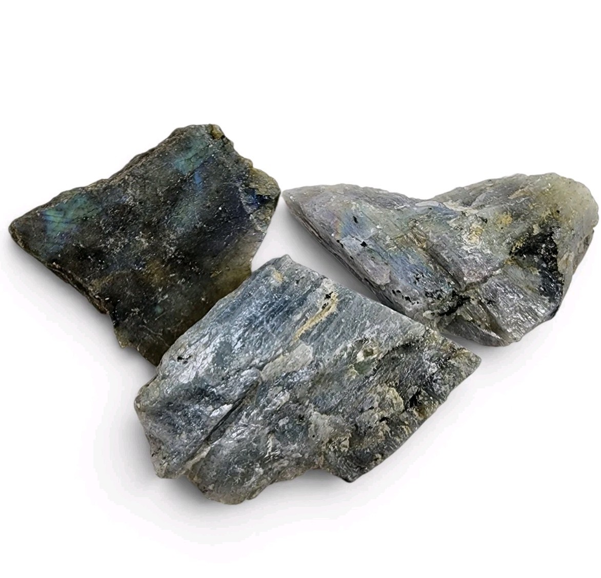 Blue Labradorite Faced Pieces Madagascar 235.7 grams