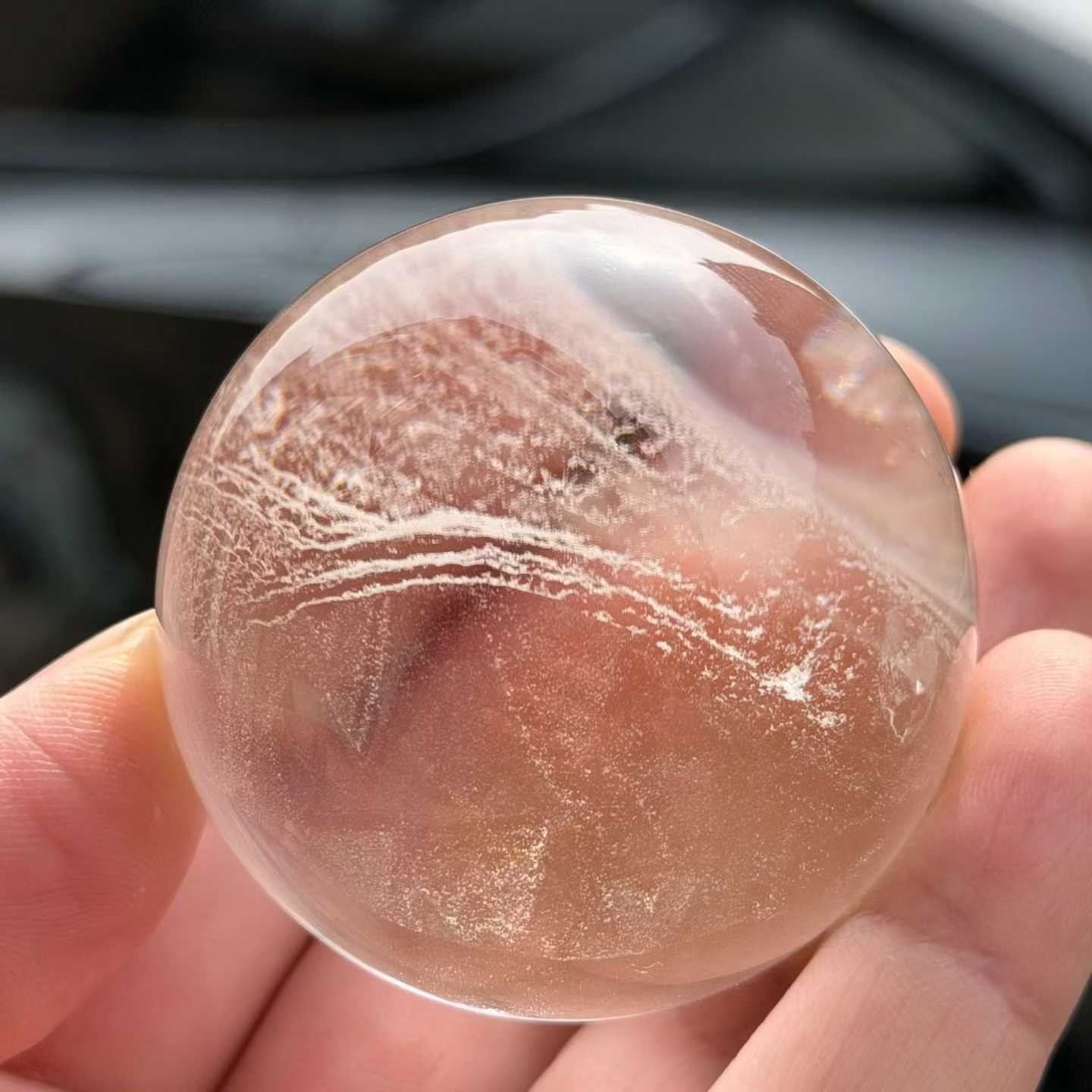 50mm Natural clear Crystal sphere quartz polished ball rainbow Reiki energy
