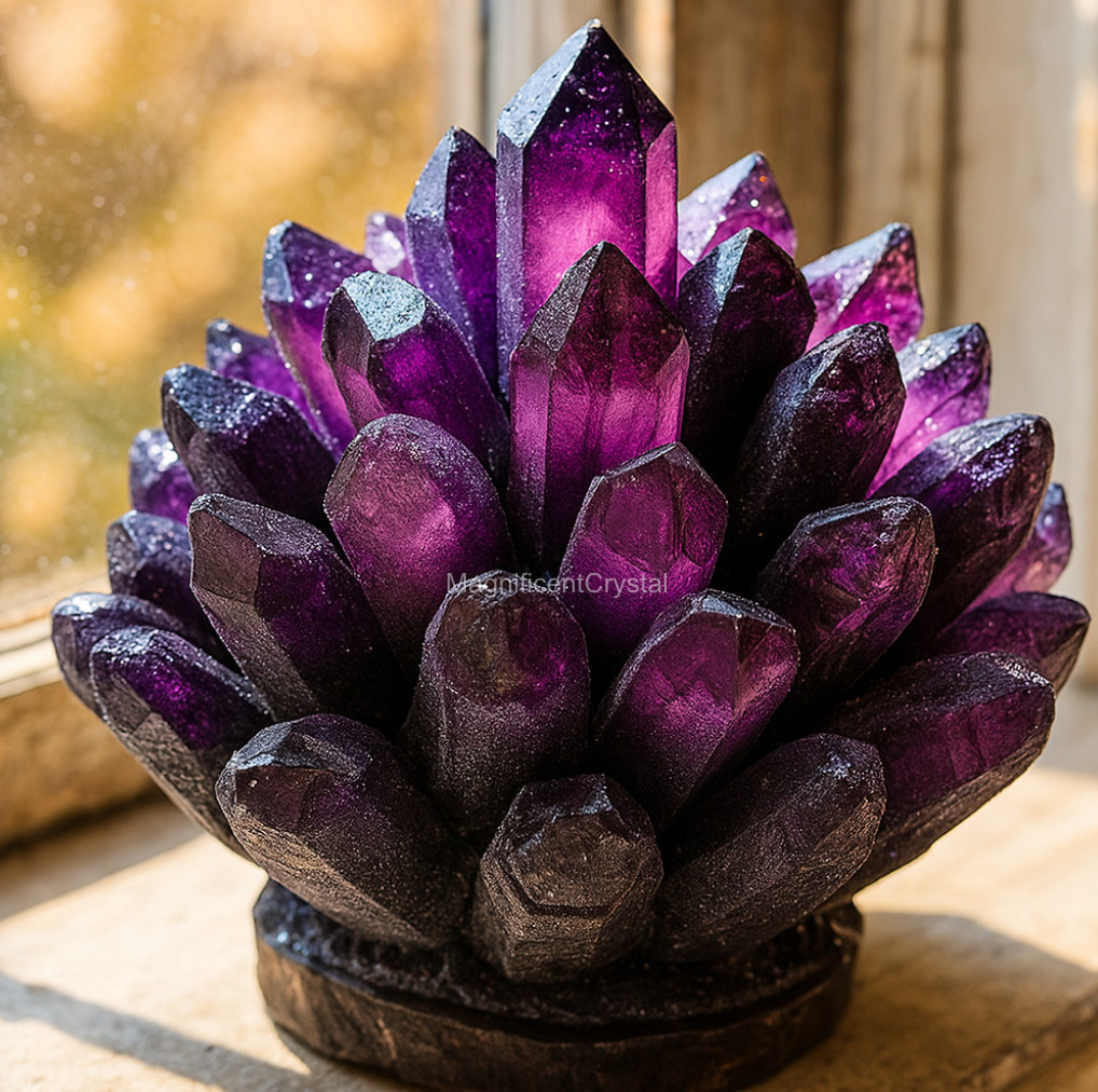 2lb+Large Amethyst Geode Cluster Dark Purple Quartz Crystal Healing Decor Gifts