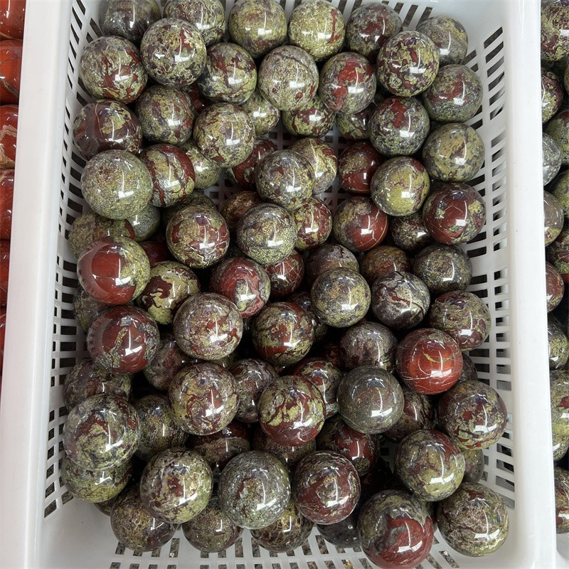 30mm+ Natural dragon blood jasper Ball Quartz Crystal Sphere Healing Random 1PC