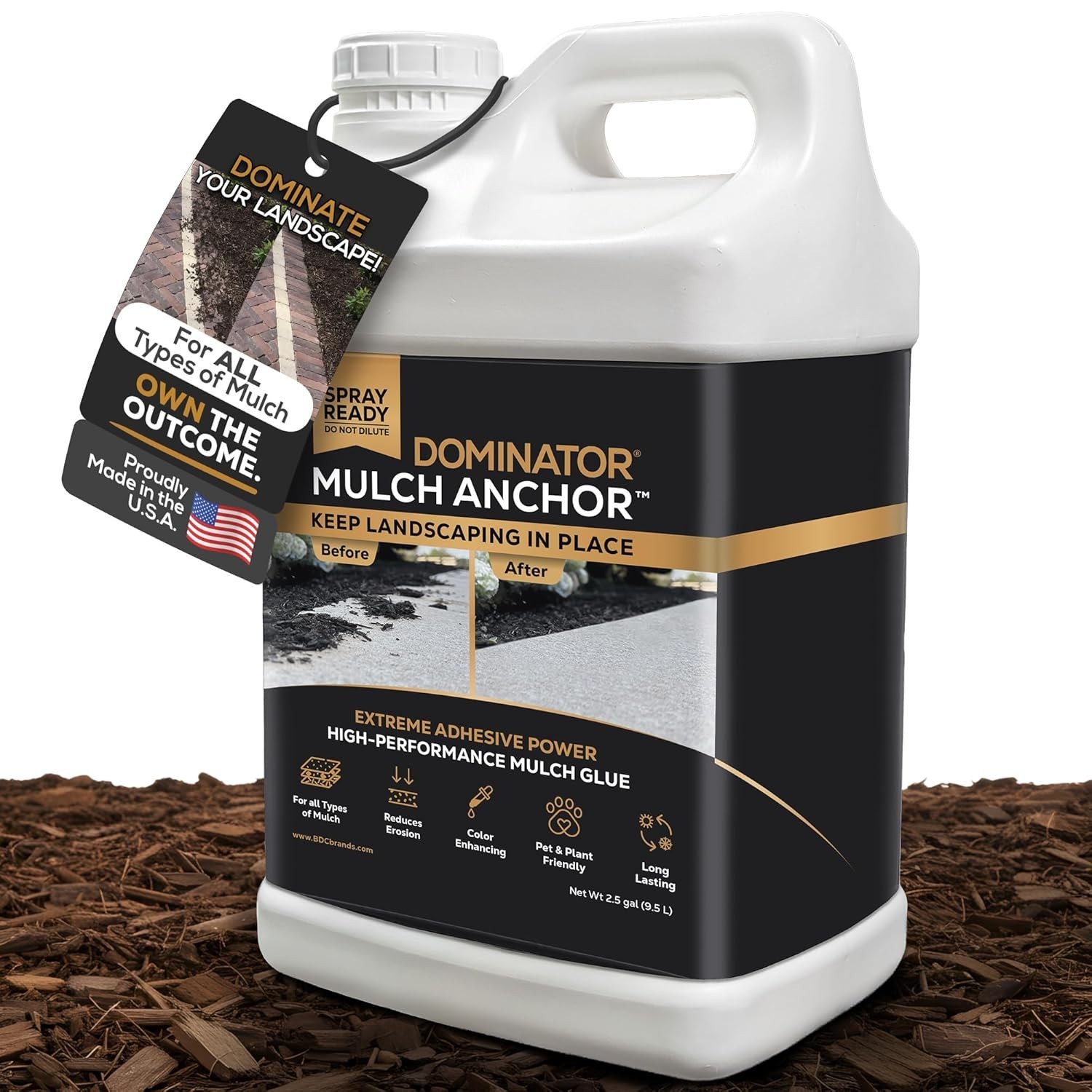 Mulch Anchor 1 Gallon Mulch Glue & Gravel Binder Rock Glue Landscaping Pea