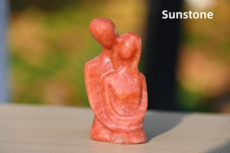 3″ Natural Quartz carved Lovers Reiki Healing Crystal Decor Ornament Gift 1pc