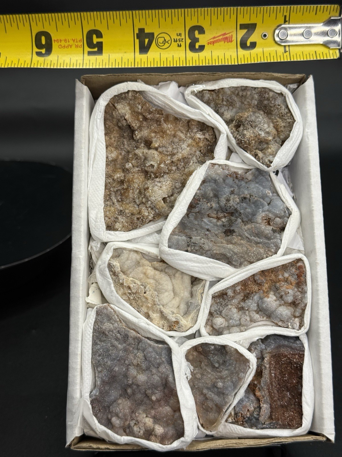 Amazing Chalcedony Flat 8 Pieces!!The Whole Box! Quartz ,Crystals ,Minerals,Gift