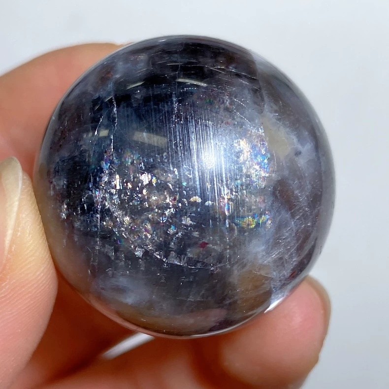 Star Sky Crystal Sphere Moonstone Sunstone Tourmaline Intergrowth Specimen