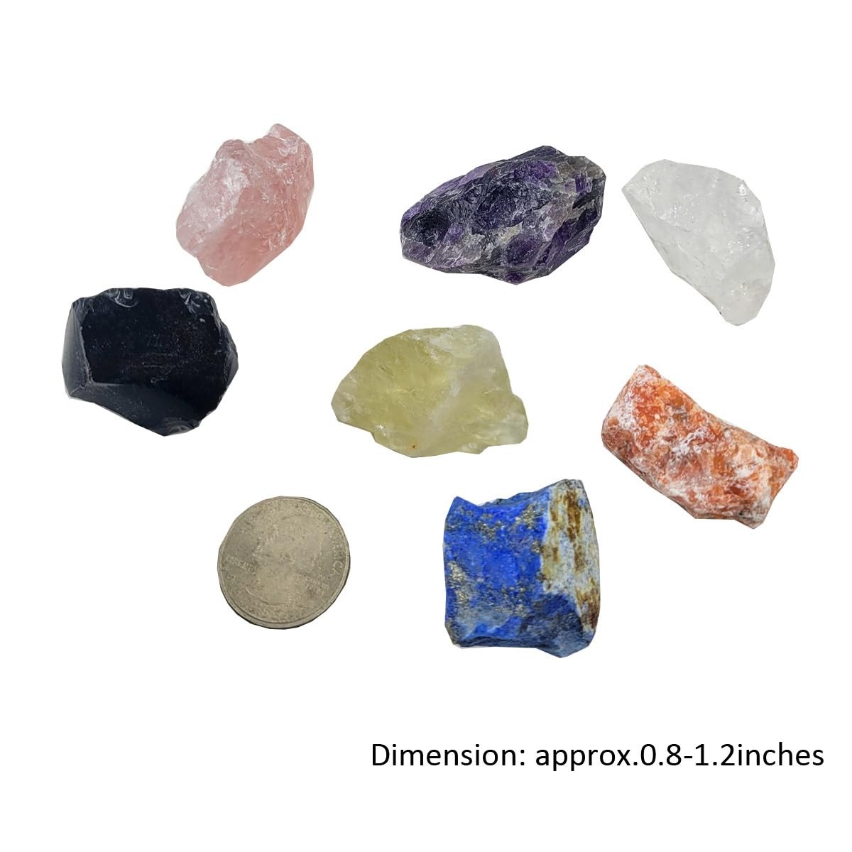7 Chakra Balancing Raw Crystal Set 7Pcs Energy Stones Healing Meditation