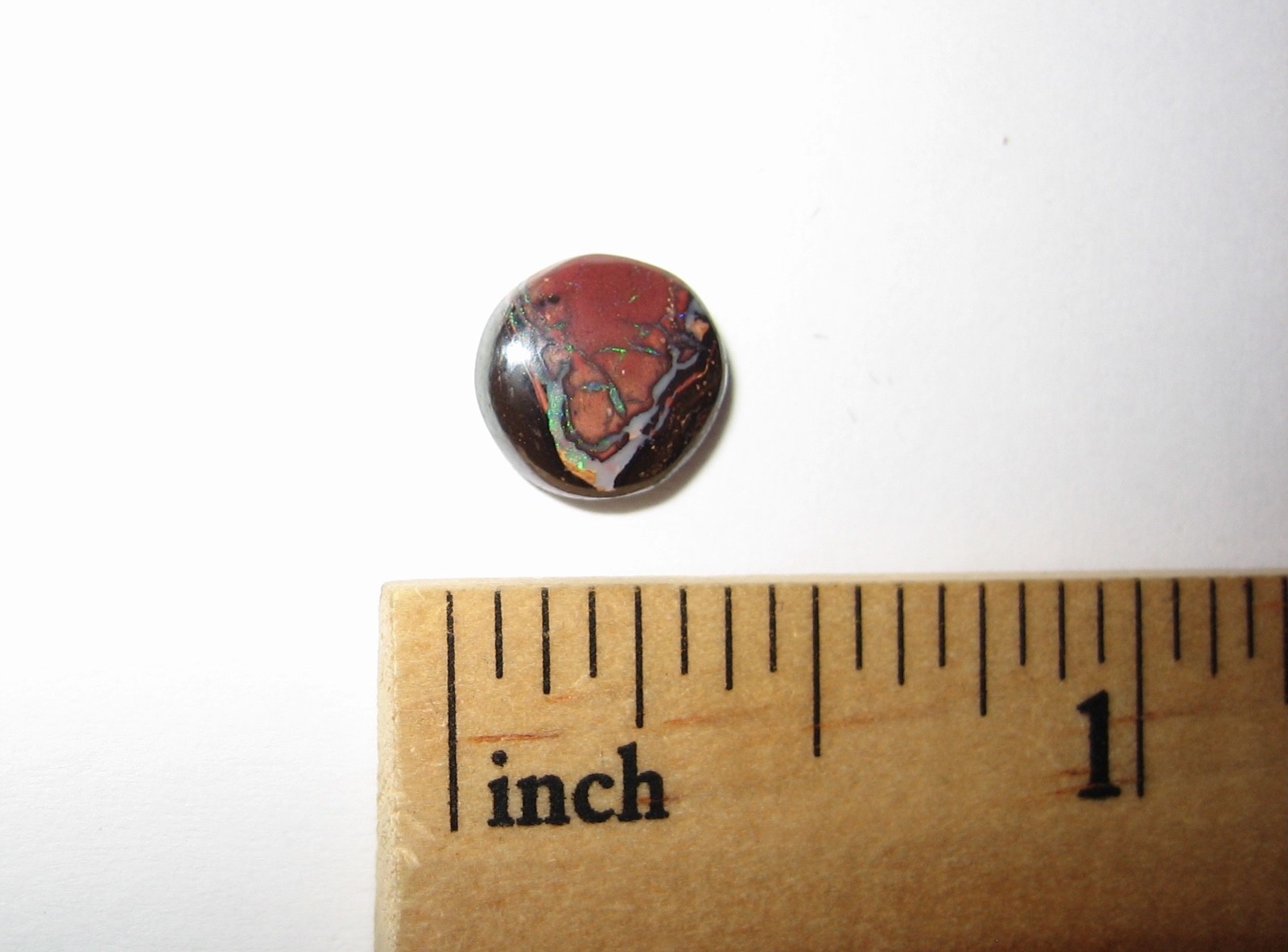 8mm POLISHED ROUND BOULDER OPAL CRYSTAL STONE CABOCHON FROM AUSTRALIA 1.65cts *1