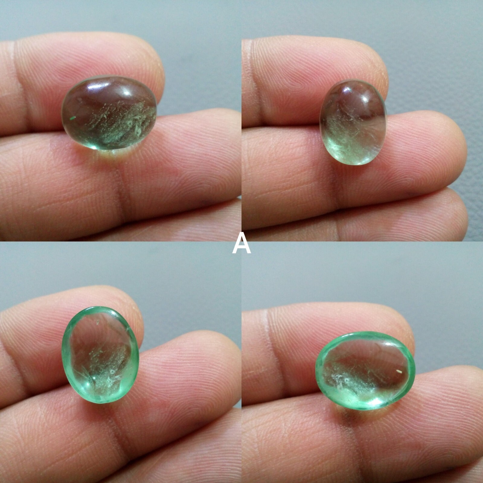 Huge A+ Fluorite Flat Back Oval Shape Cabochon Loose Gemstone For Making Jewelry