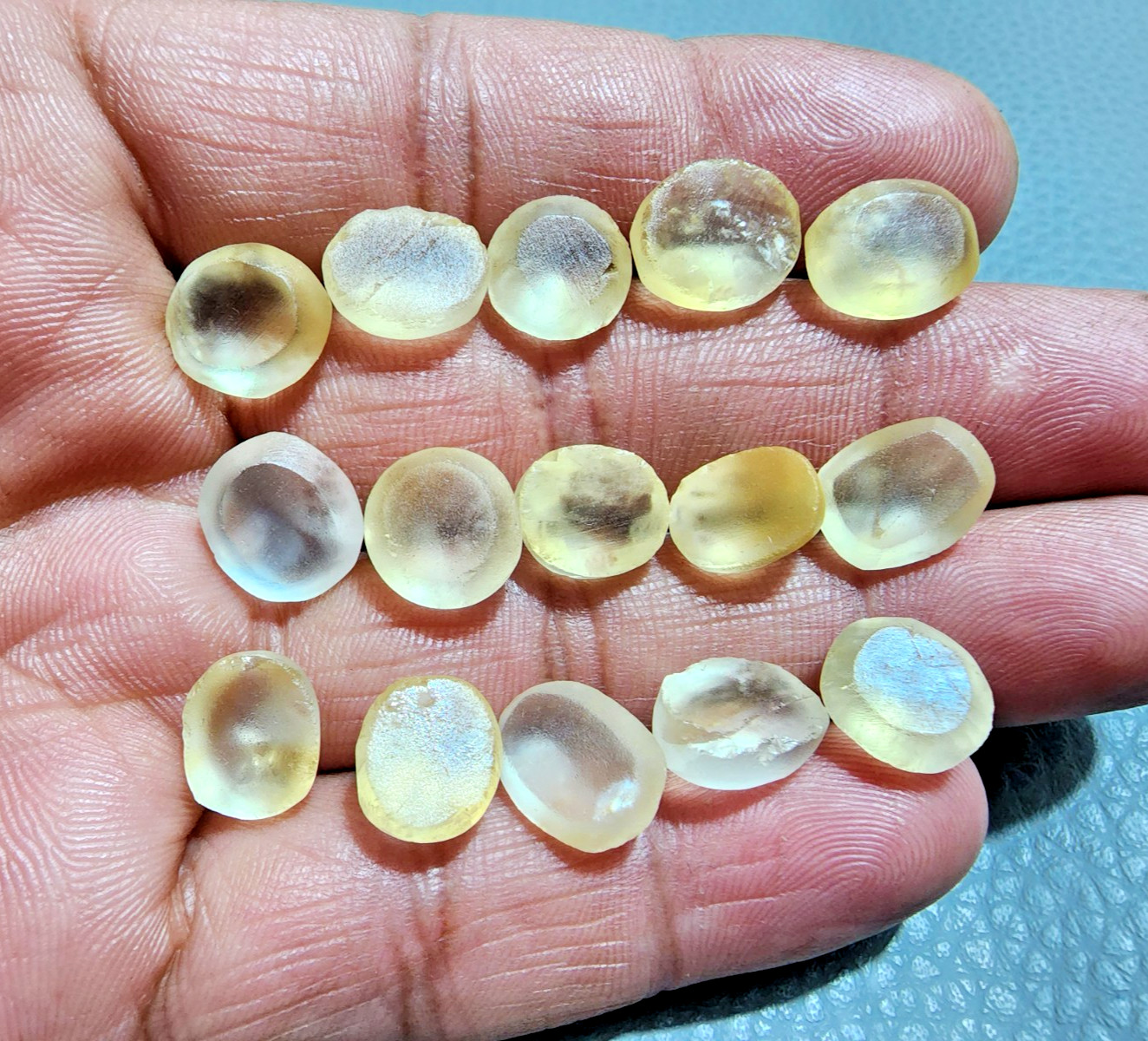 15Pc Wonderful Golden Citrine Topaz 9-12 MM Faceted Oval Cabochon Loose Gemstone