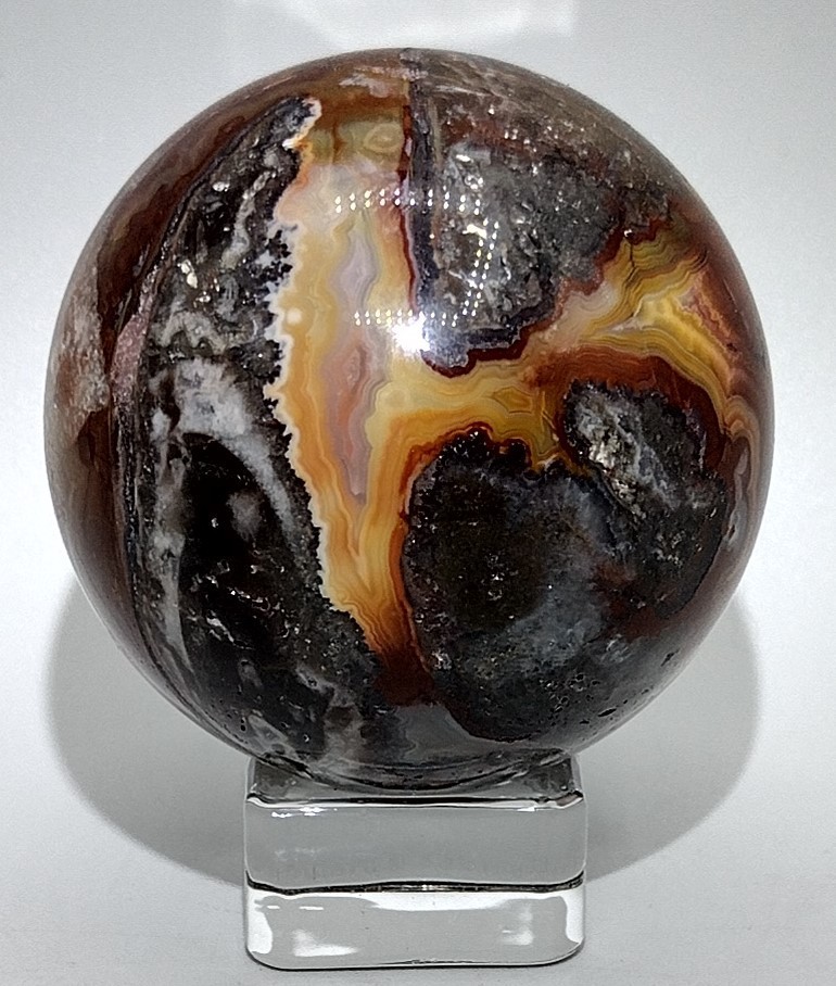 Mexican Crazy Lace Agate Sphere 58.5mm Druzy Crystal Ball Collector Display (11)
