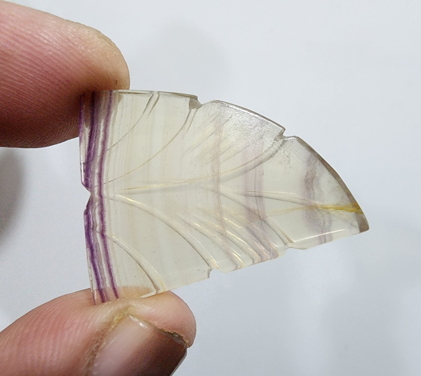 Glowing Stunning Designing Carving Rainbow Fluorite Fancy 40 Crt Loose Gemstone