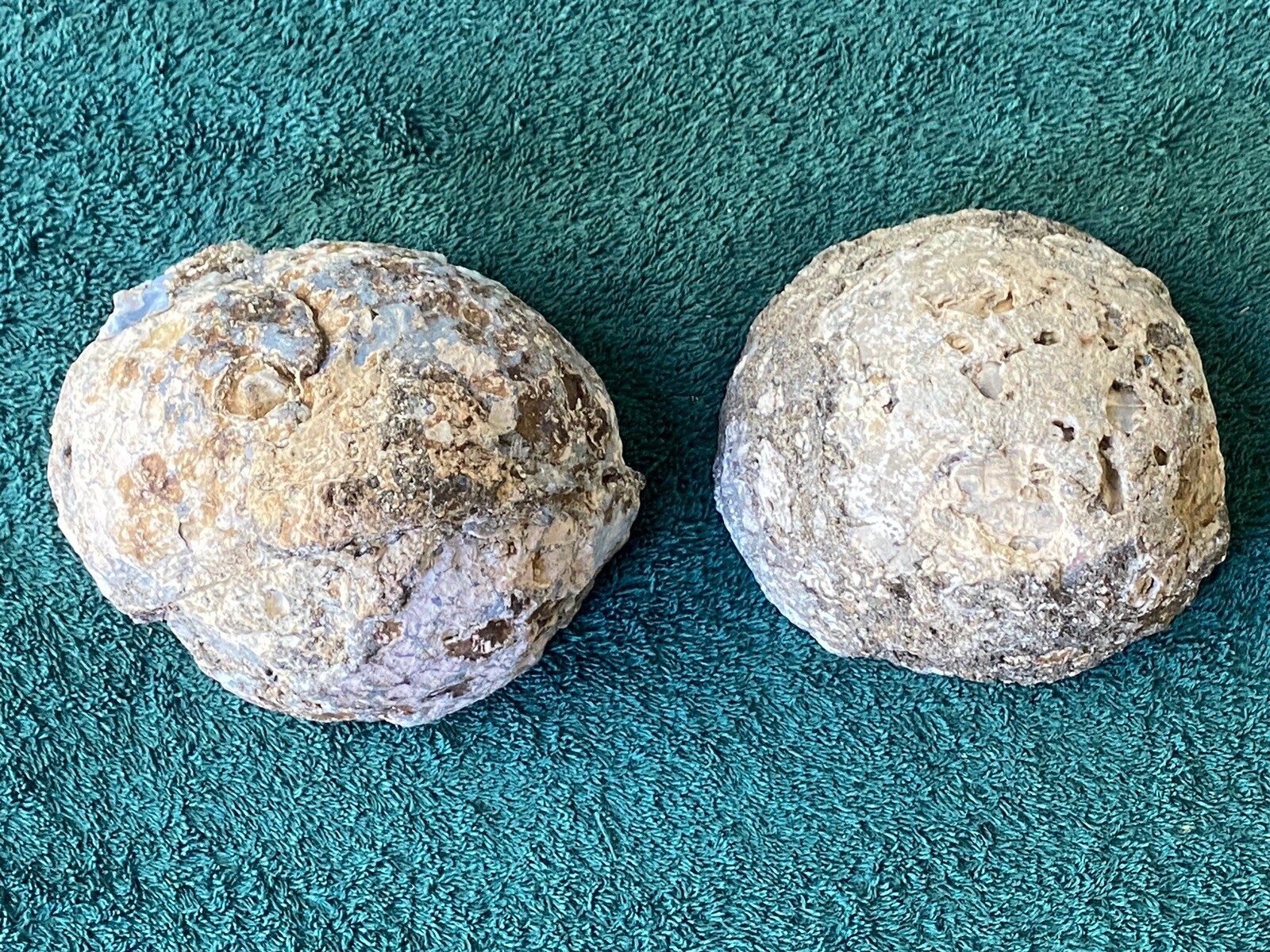 TWO (2) BEAUTIFUL LARGE NATURAL GEODE HALFS~AUTHENTIC & UNUSUAL~EXCELLENT ITEMS