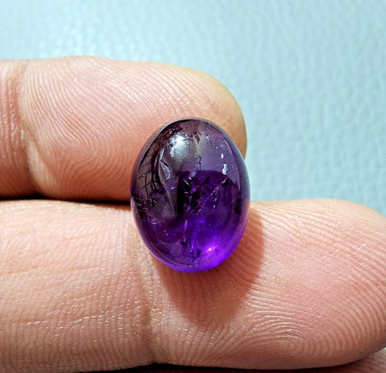 7.80 Crt Natural Purple Amethyst Gemstone Purple Amethyst Oval Shape Cabochon