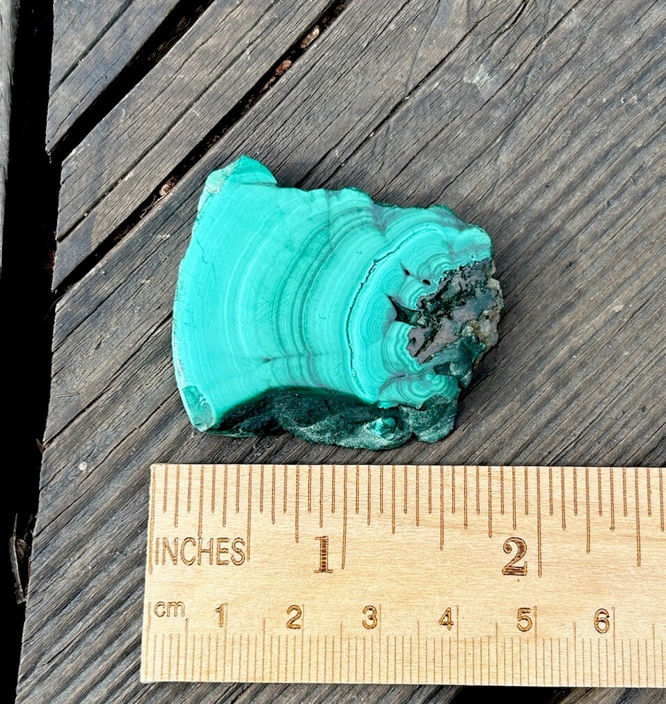 Hand Polished MALACHITE Swirly Healing Crystal Mineral Slice – Kolwezi, DR CONGO