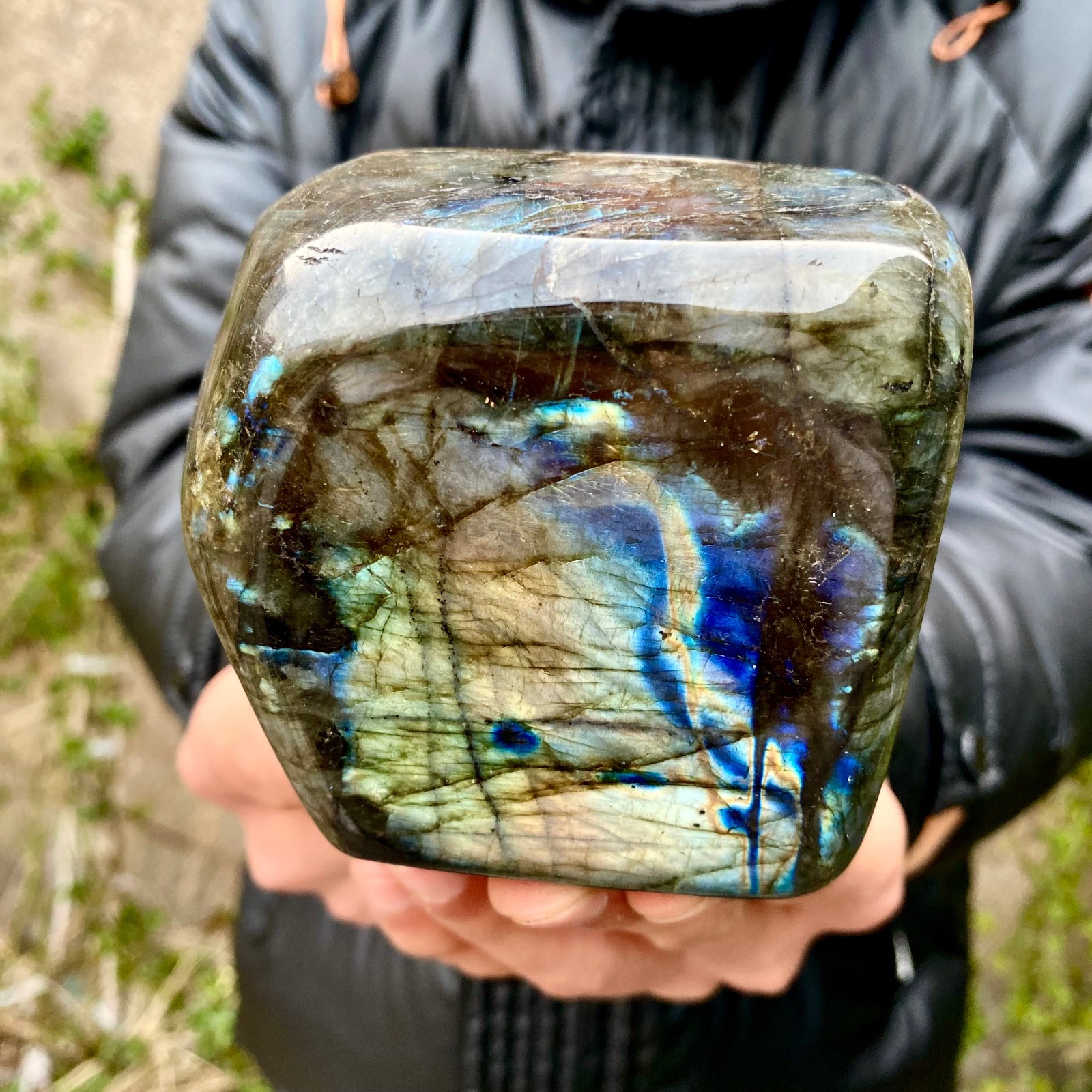 1.9LB Natural Gorgeous Labradorite Quartz Crystal Stone Specimen Healing