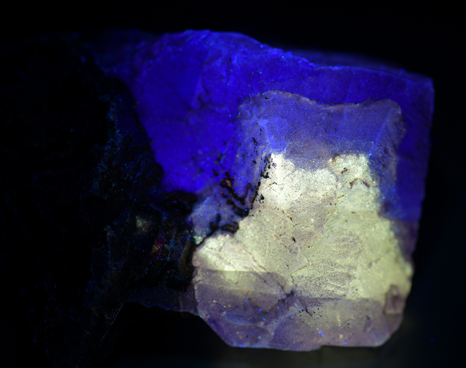 Fluorite on Sphalerite, fluorescent. Elmwood Mine, Tennesee. 87 grams.