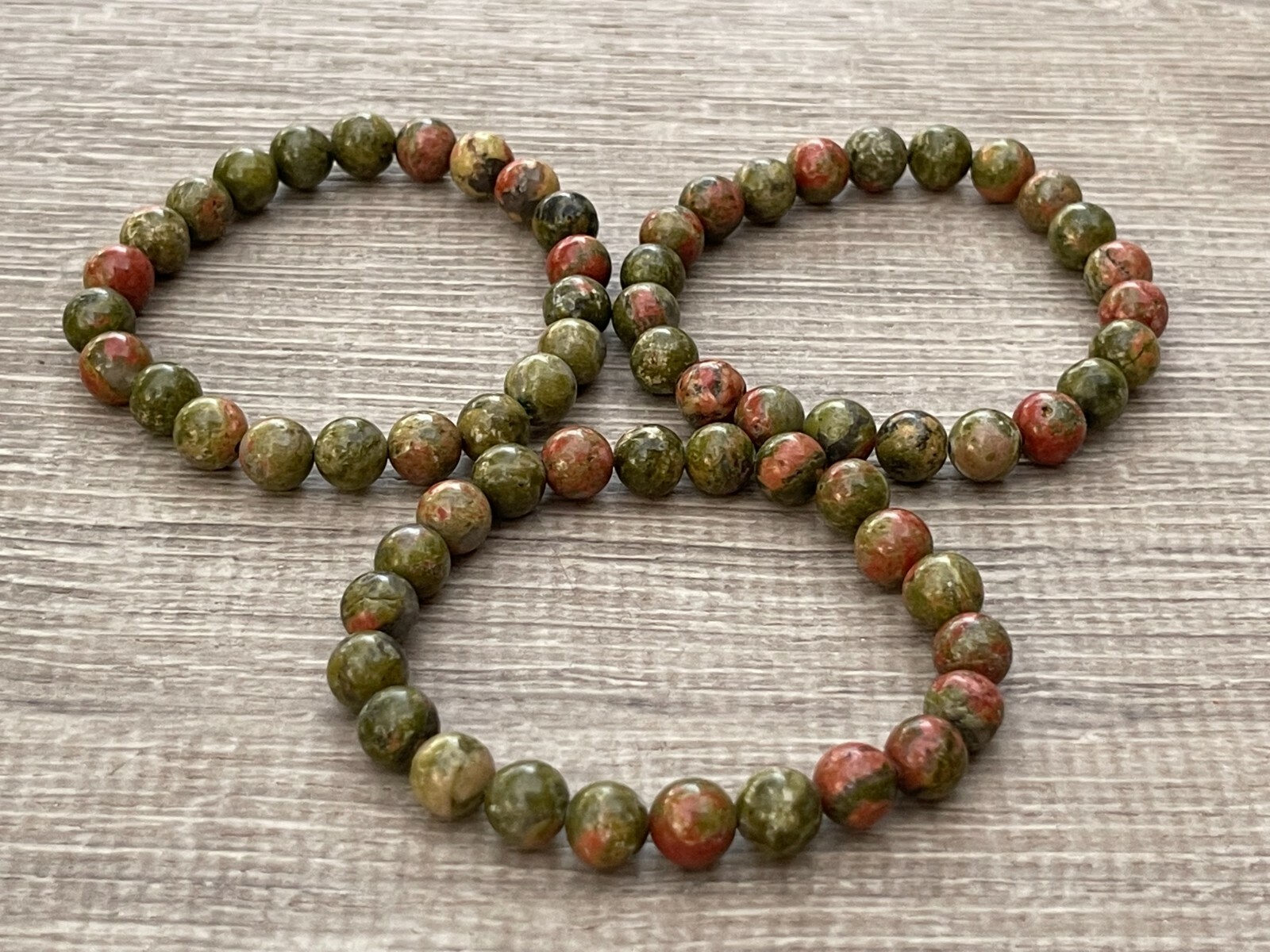 Grade A++ Unakite Bead Bracelet 8mm, Genuine Unakite Gemstone Bracelet, Bulk Lot