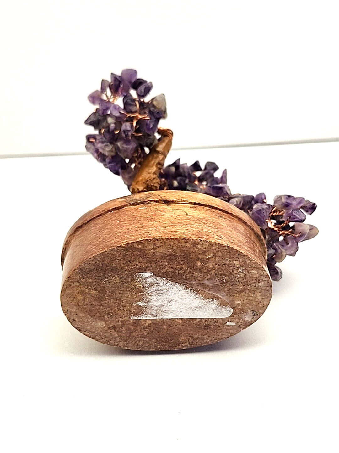 Natural Amethyst Crystal Tumbled Stone Tree of Life Healing Money Decor B14-2258