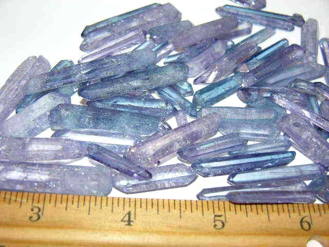 Lavender Aura terminated quartz crystals 1.75 – 0.75 inch 4 crystals per lot
