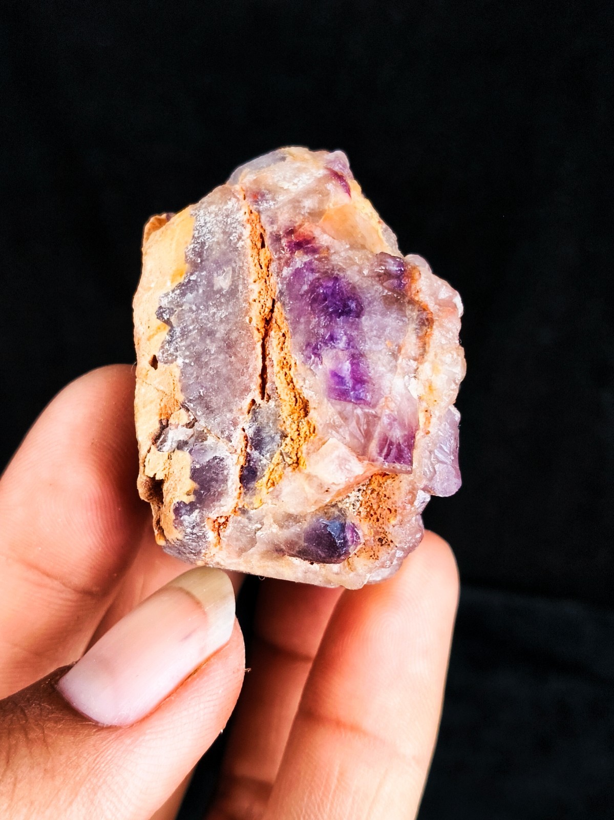 Alien Amethyst Phantom Hematite Quartz Cluster 90g Natural Specimen 6x4x3cm