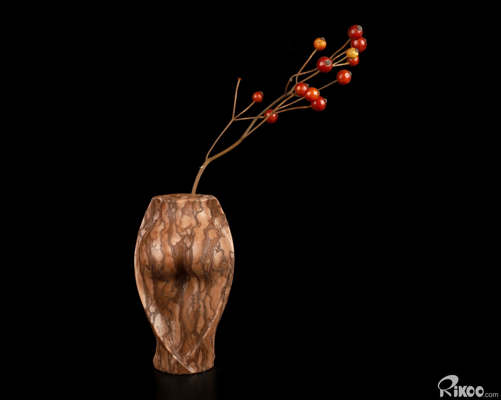 3.5″ 3D Art Jasper Hand Carved Crystal Vase Sculpture, Crystal Healing