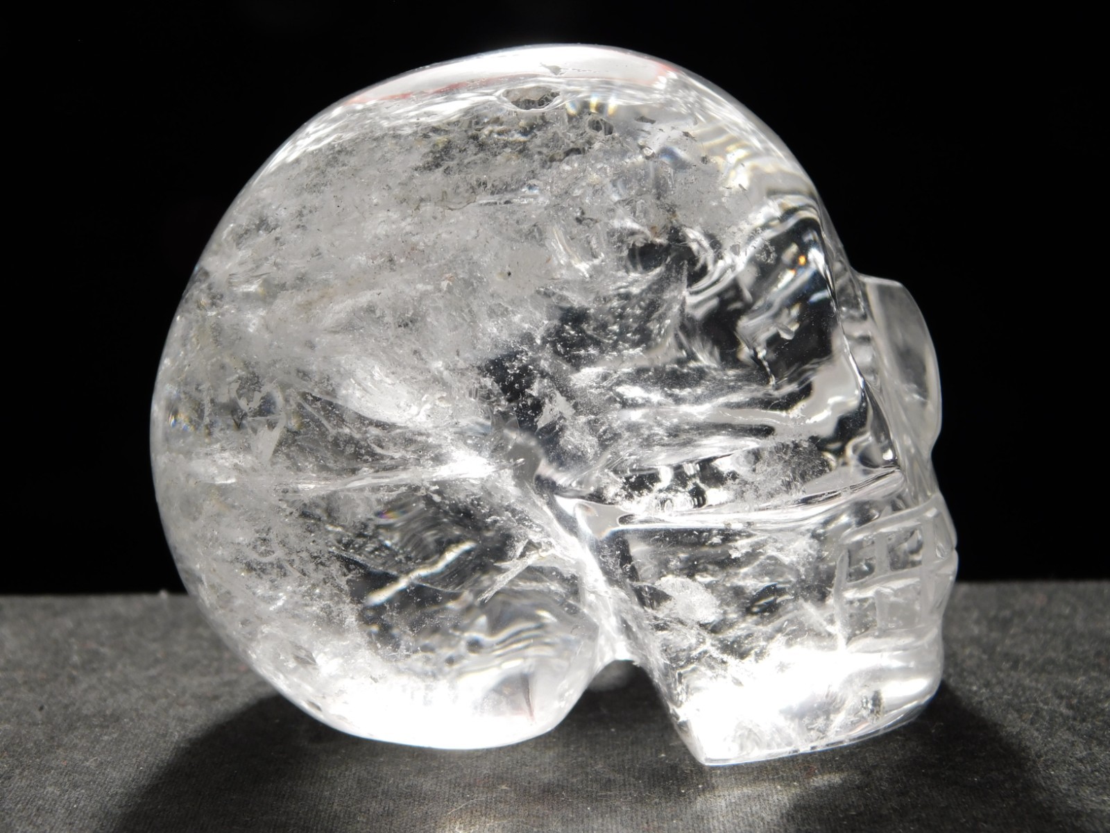 wOw! VERY Translucent Quartz Crystal SKULL Brazil 178gr