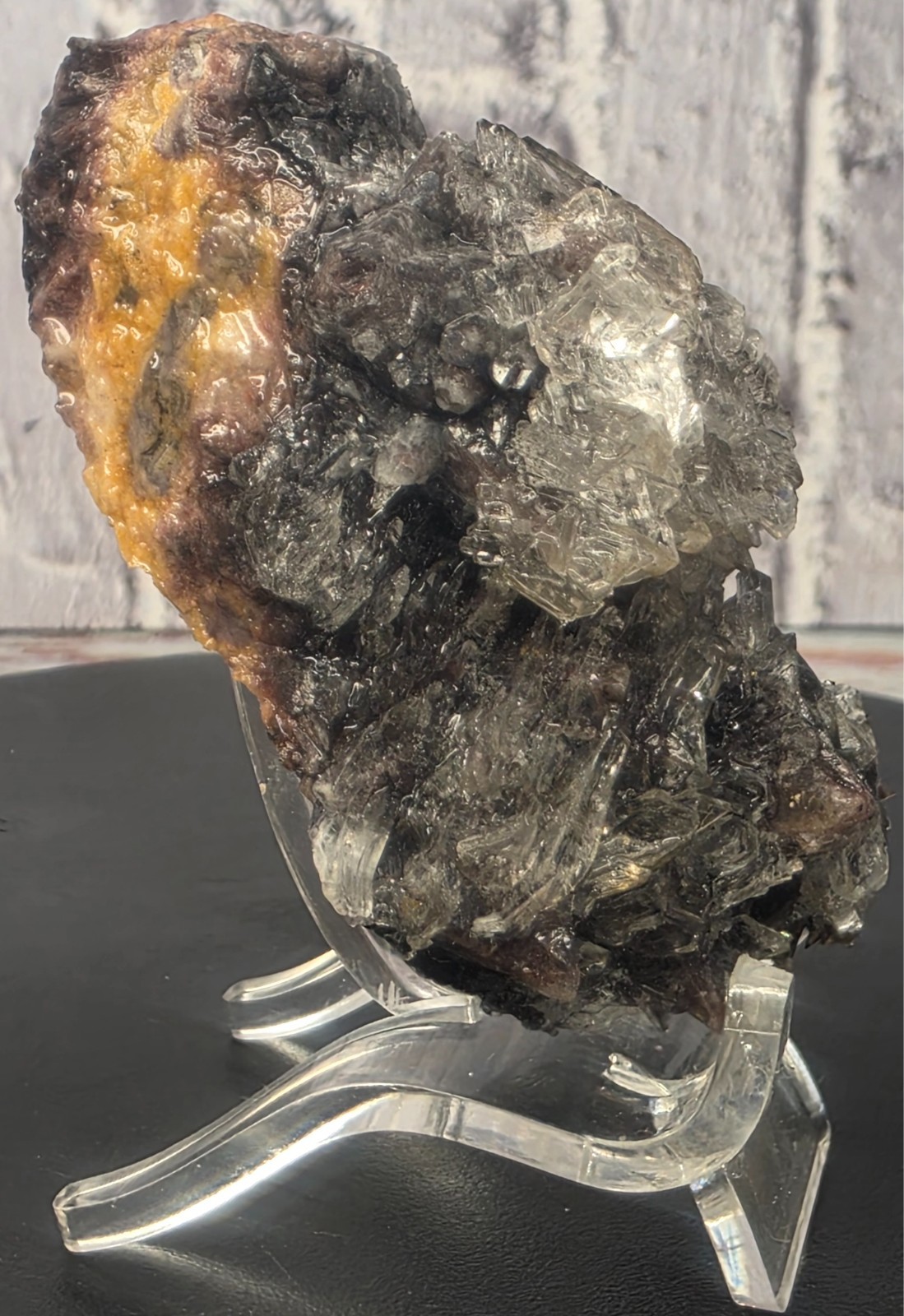 Etched Selenite on Dogtooth Calcite with Iron Mexico Crystal Specimen 49.92g