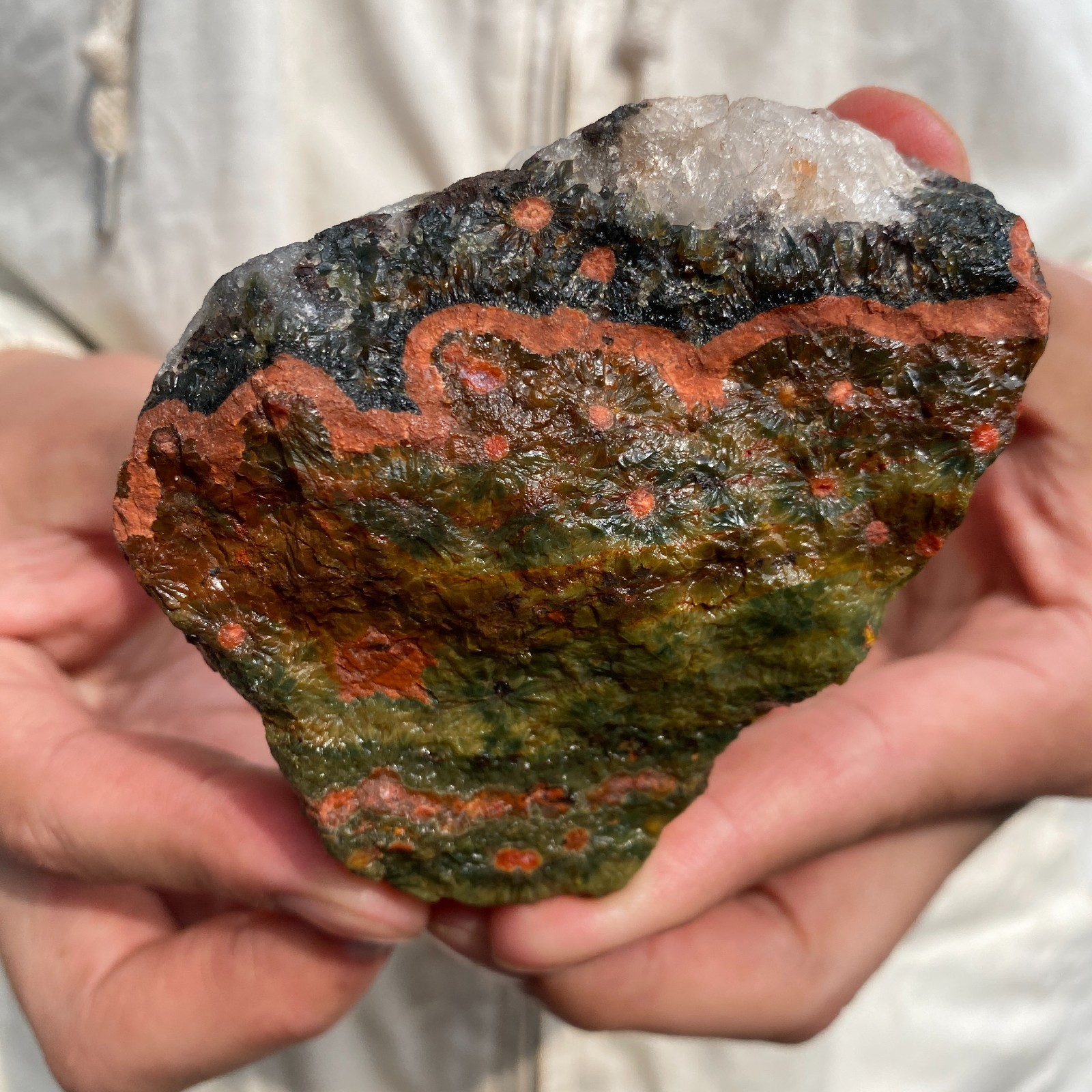 350G Rare Natural Raw Ocean Jasper Rough Quartz Crystal Mineral SpecimeM