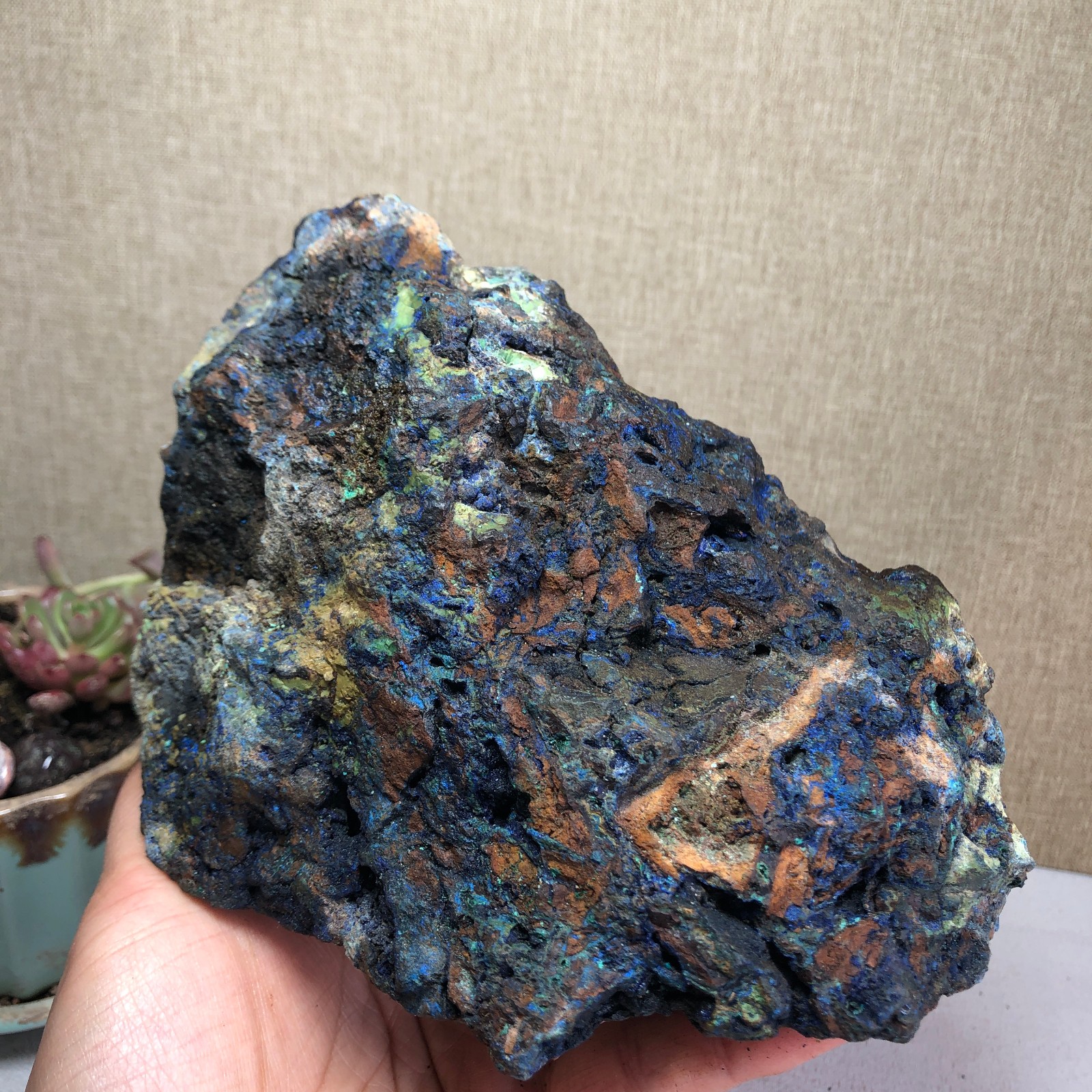 2.4LB Natural Azurite Malachite gemstone Rough original Crystal Specimen A3294