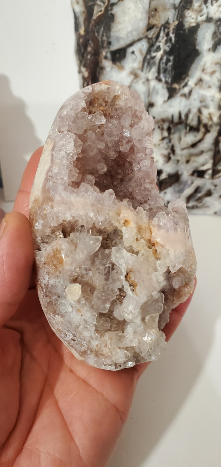 Pink Amethyst Cluster Freeform Geode 408g