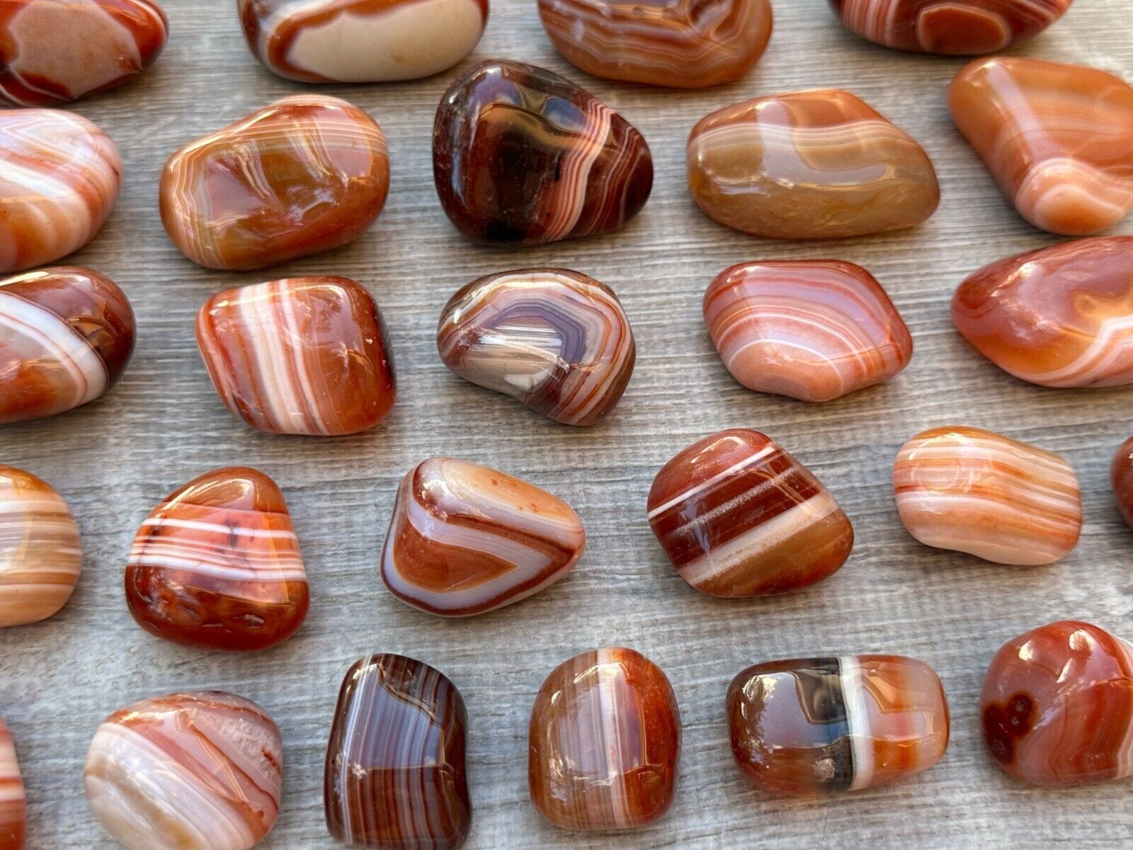 Grade A++ Red Banded Agate Pebble, 1 – 2″ Polished Red Banded Agate, Bulk Lot