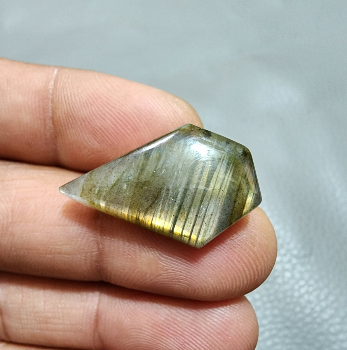 22 Crt Outstanding Labradorite Cabochon Coffin Shape Loose Gemstone For Jewelry