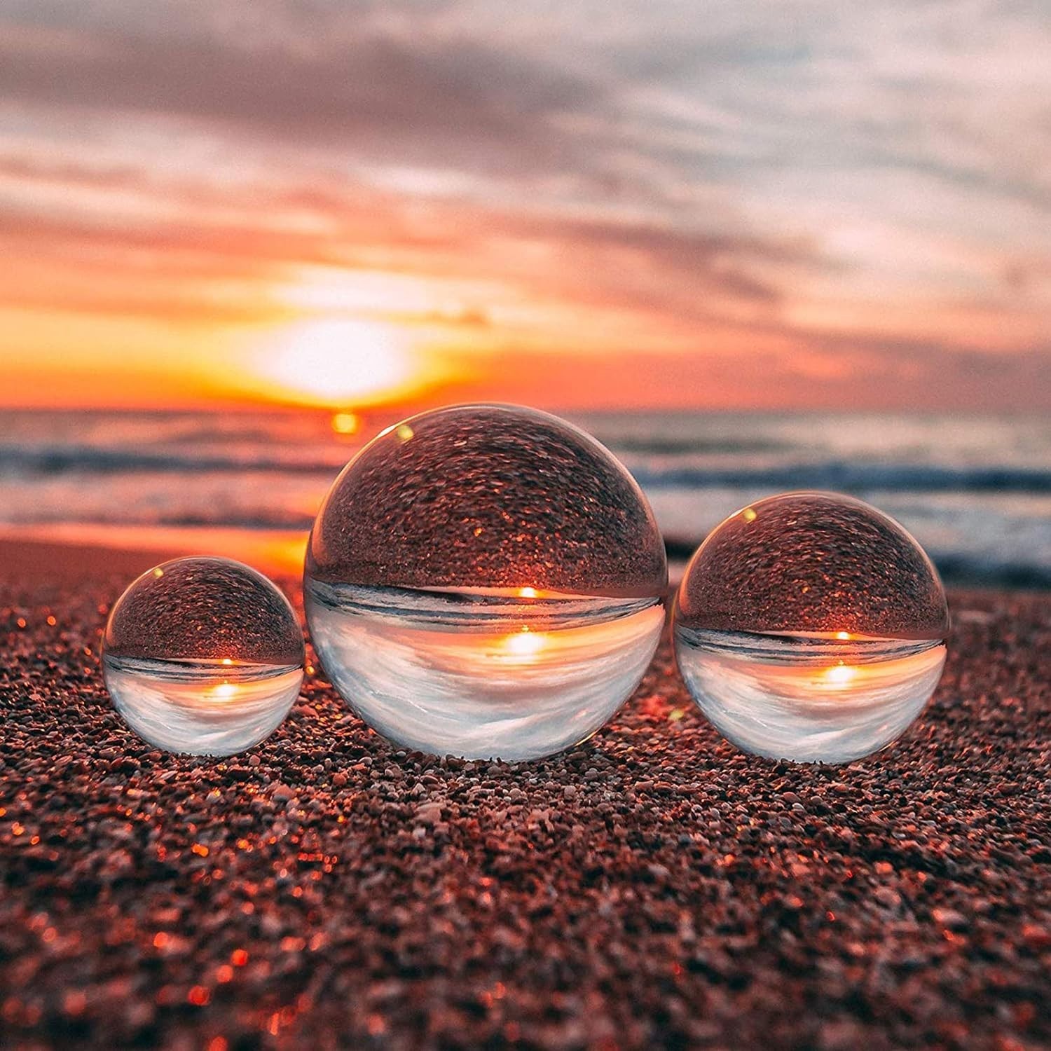 Multipurpose K9 Crystal Balls for Photography, Decoration & Divination 3-Pack