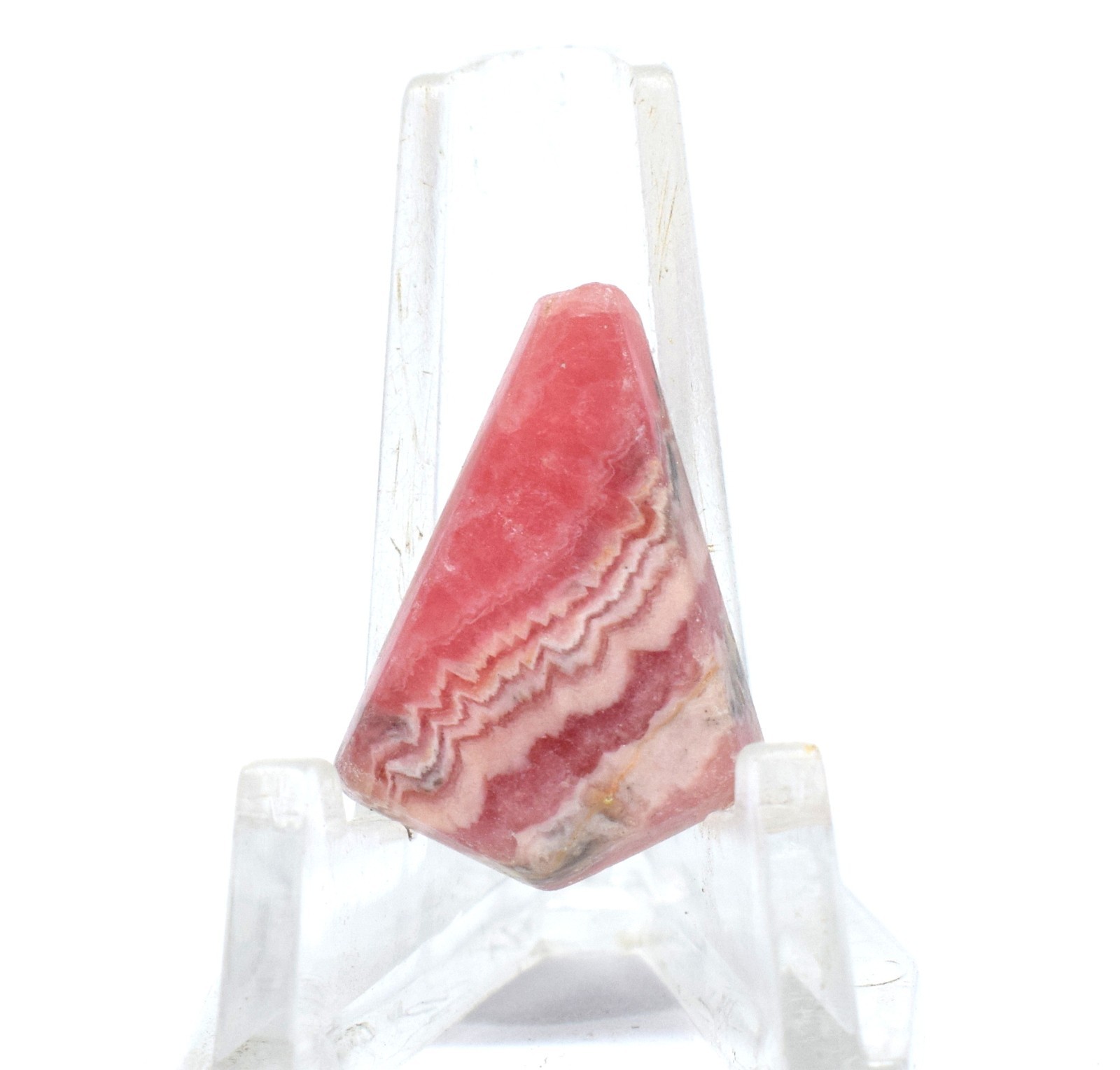 23.5ct Rhodochrosite Cabochon Waved Patter Natural Gemstone Mineral – Argentina