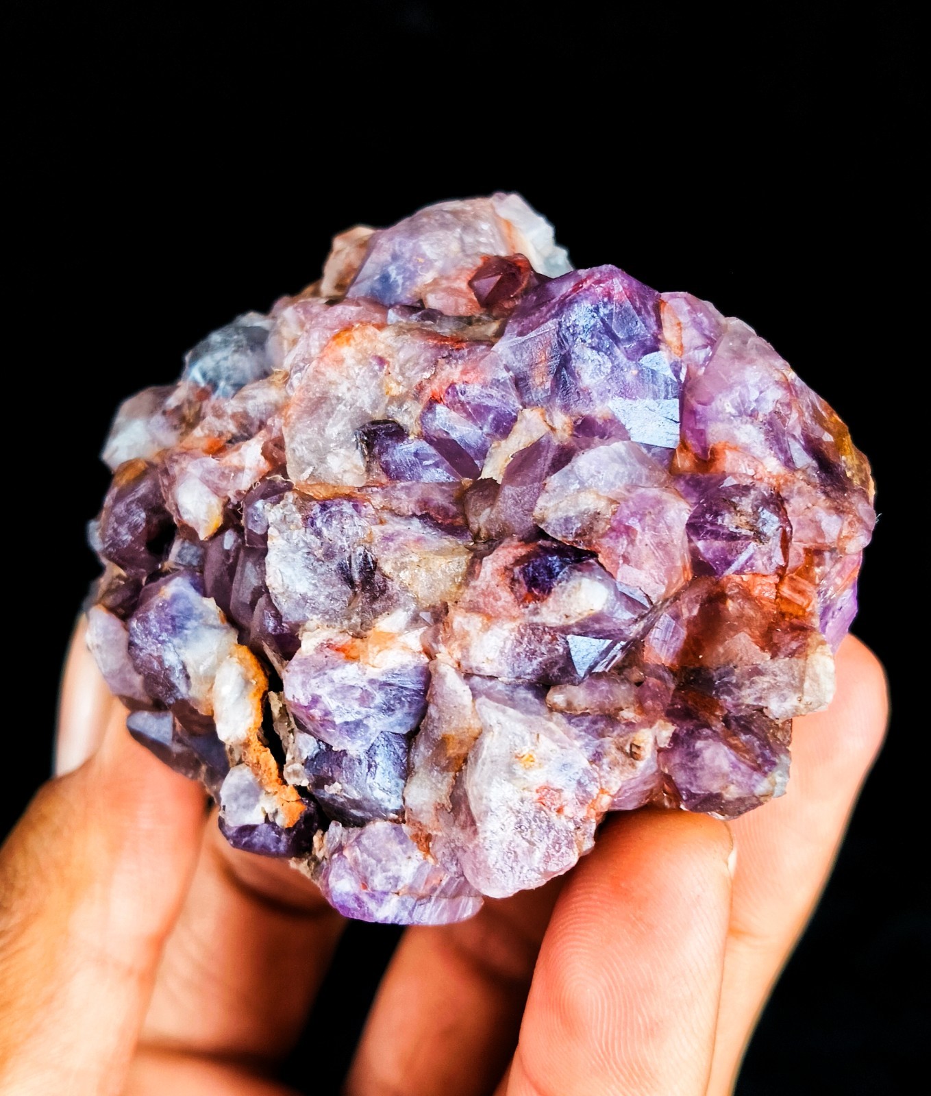 Alien Amethyst Phantom Quartz Cluster Natural Mineral Specimen 238g 9x7x4cm