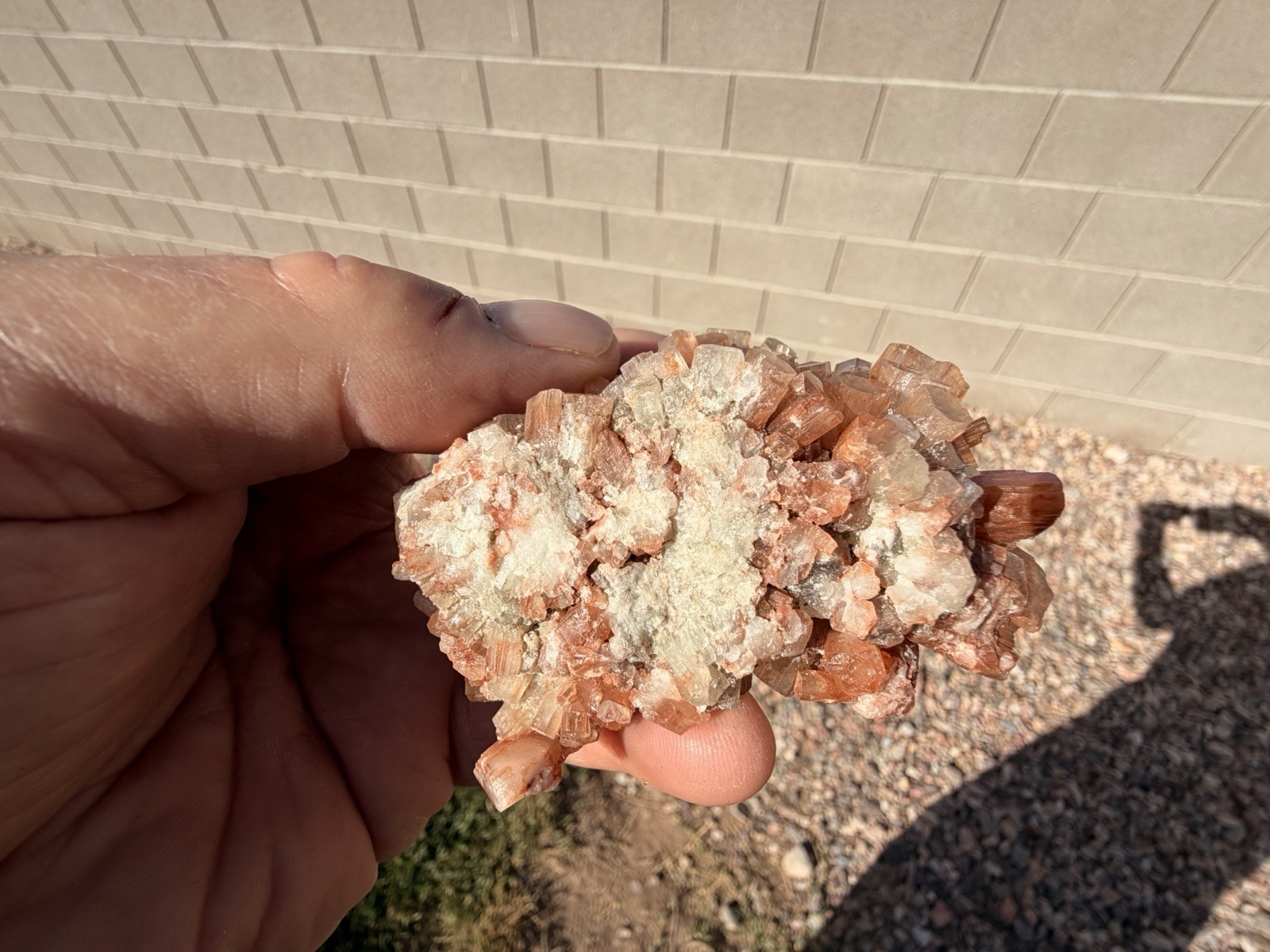 Natural Red Aragonite Crystal Cluster Specimen From Morocco, 194.4g, 4.5 Inches