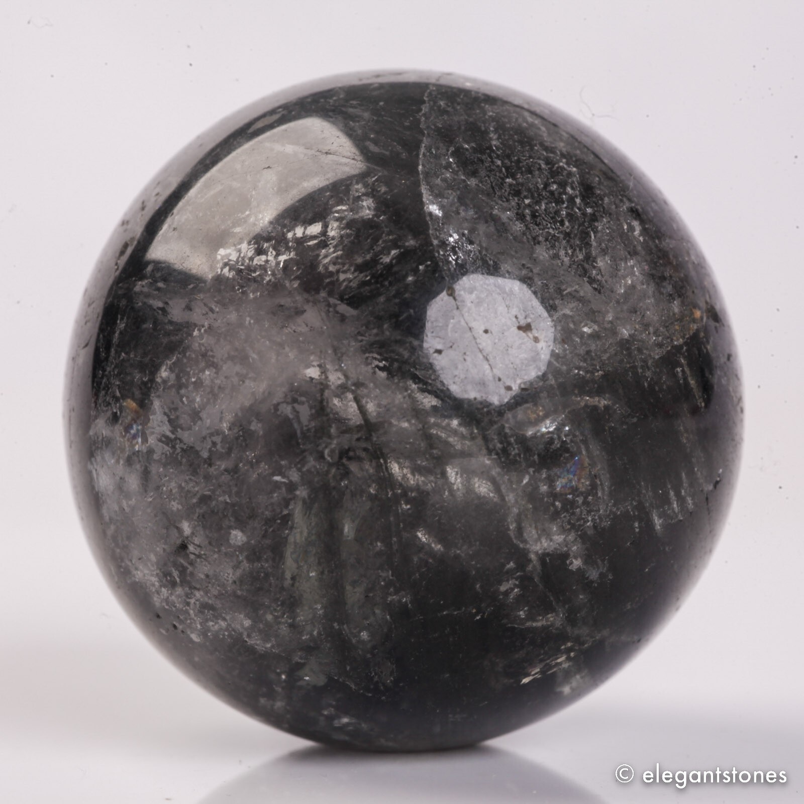 62g35mm Natural Garden/Phantom/Ghost/Lodolite Quartz Crystal Sphere Healing Ball