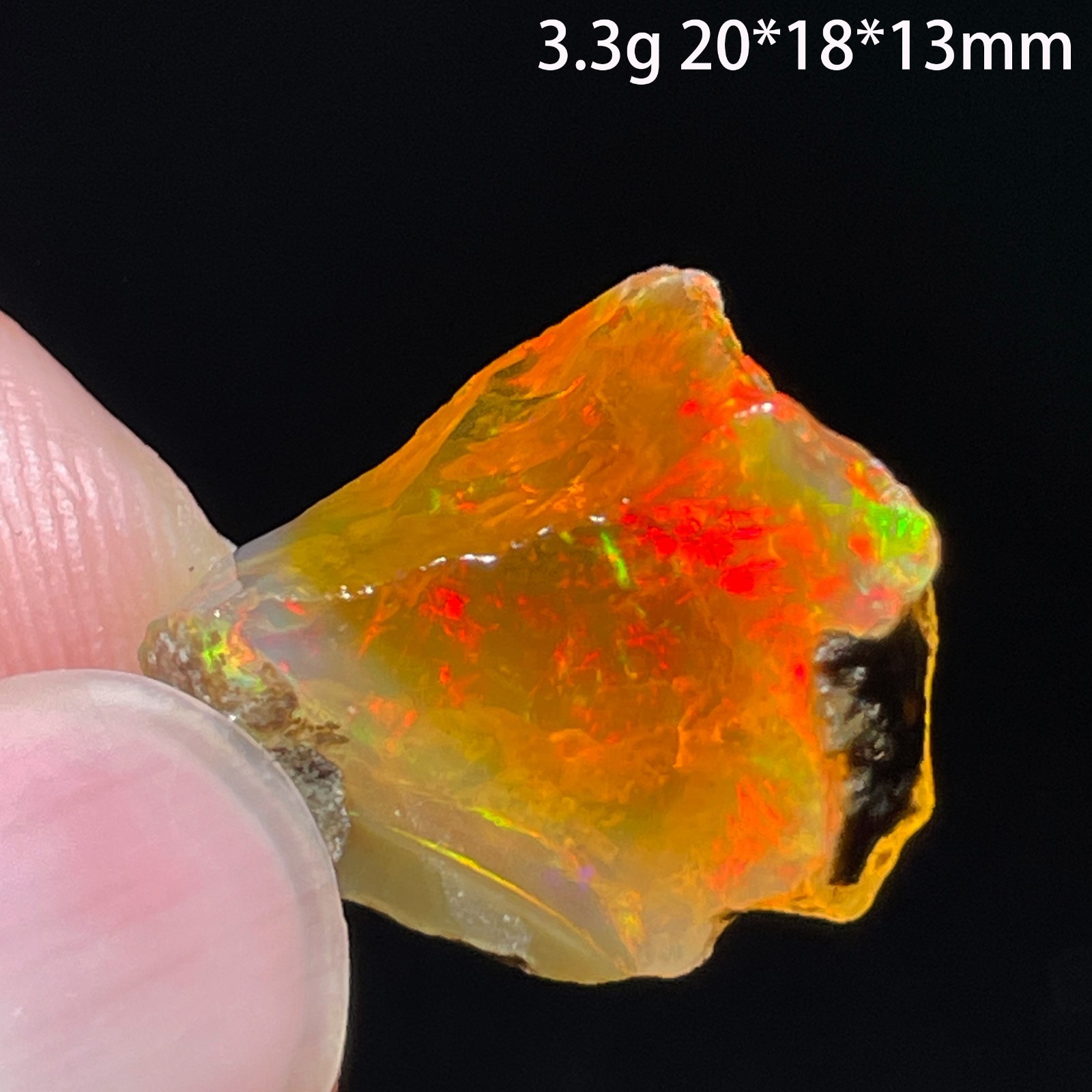 Natural Colorful Ethiopia Opal (Need water) Gem Mineral Specimen (Need lighting)