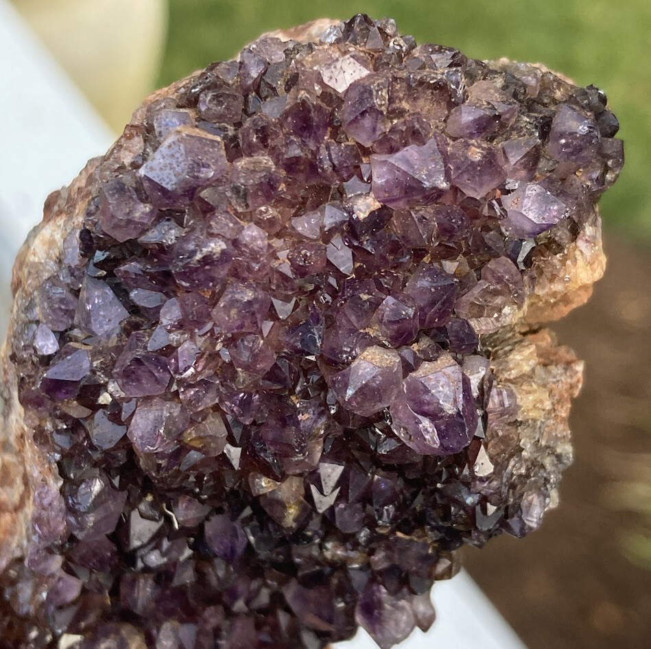 123g Rare DARK PURPLE AMETHYST SPIRIT QUARTZ Fairy Cactus Crystal Cluster 3.07″