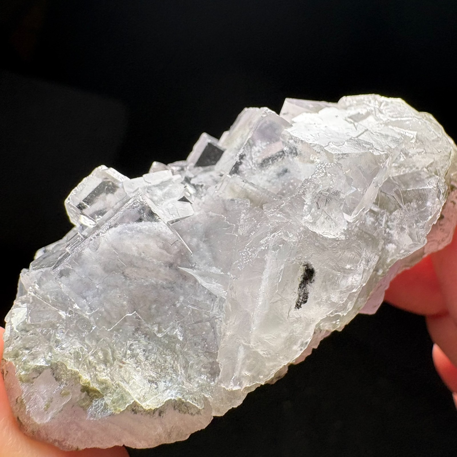 AAA+ Water-Clear Cubic Fluorite Cluster Specimen Natural Crystal Raw Mineral