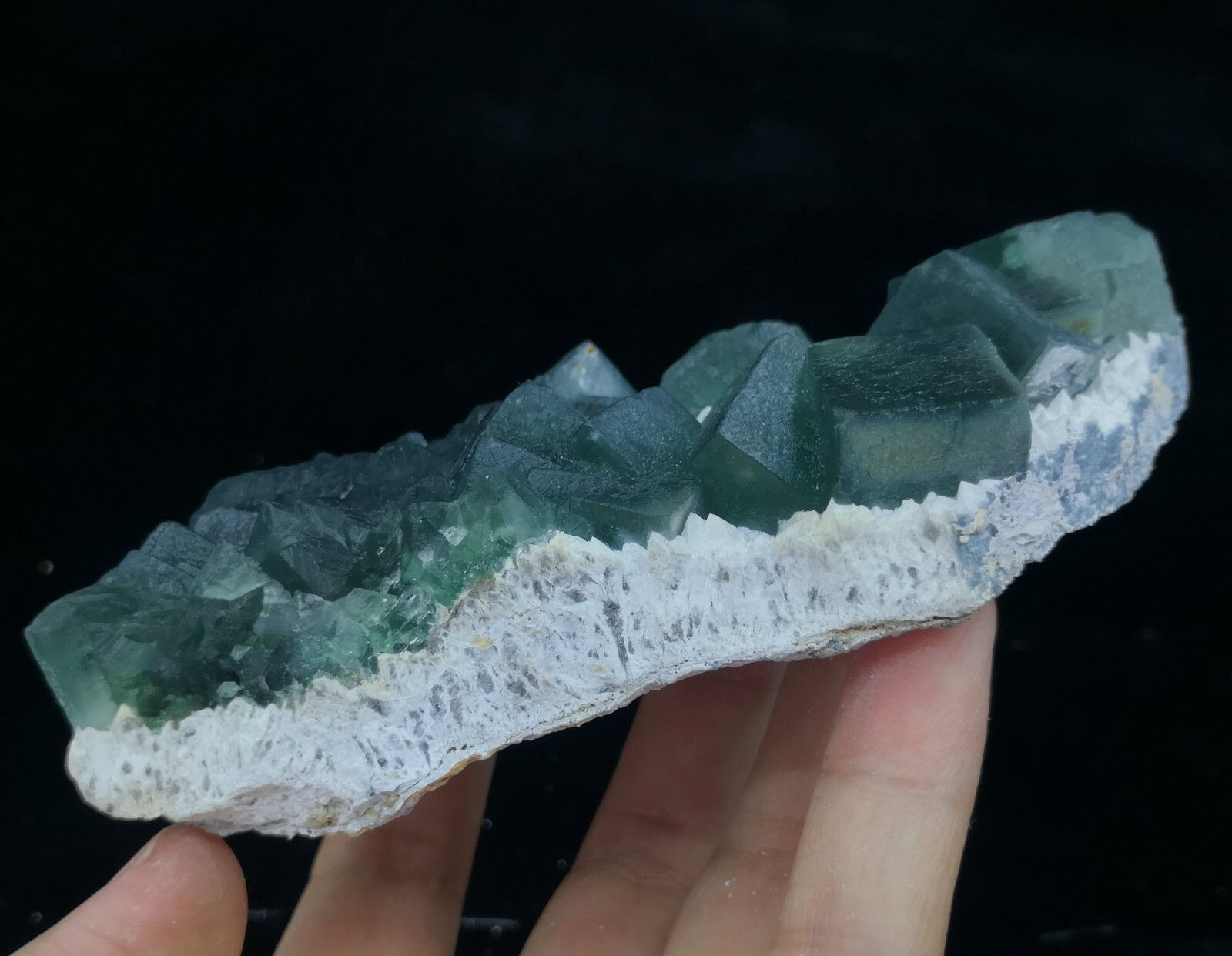 110mm Morandi-Blue Fluorite on Quartz, Natural Mineral Specimen Inner Mongolia