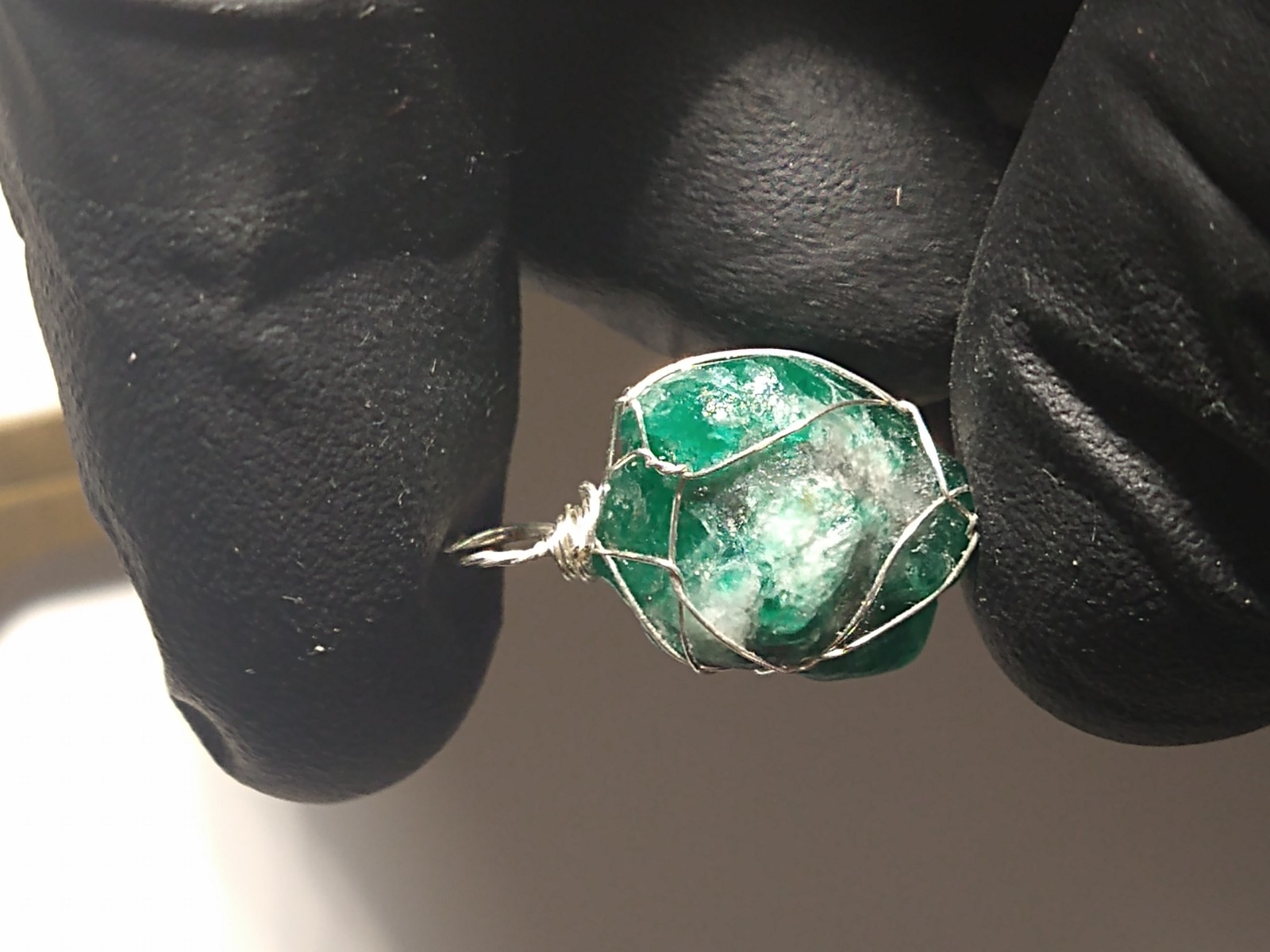 13.5 Translucent Rough Emerald Crystal Pendant With Gemmy Parts Excellent Color