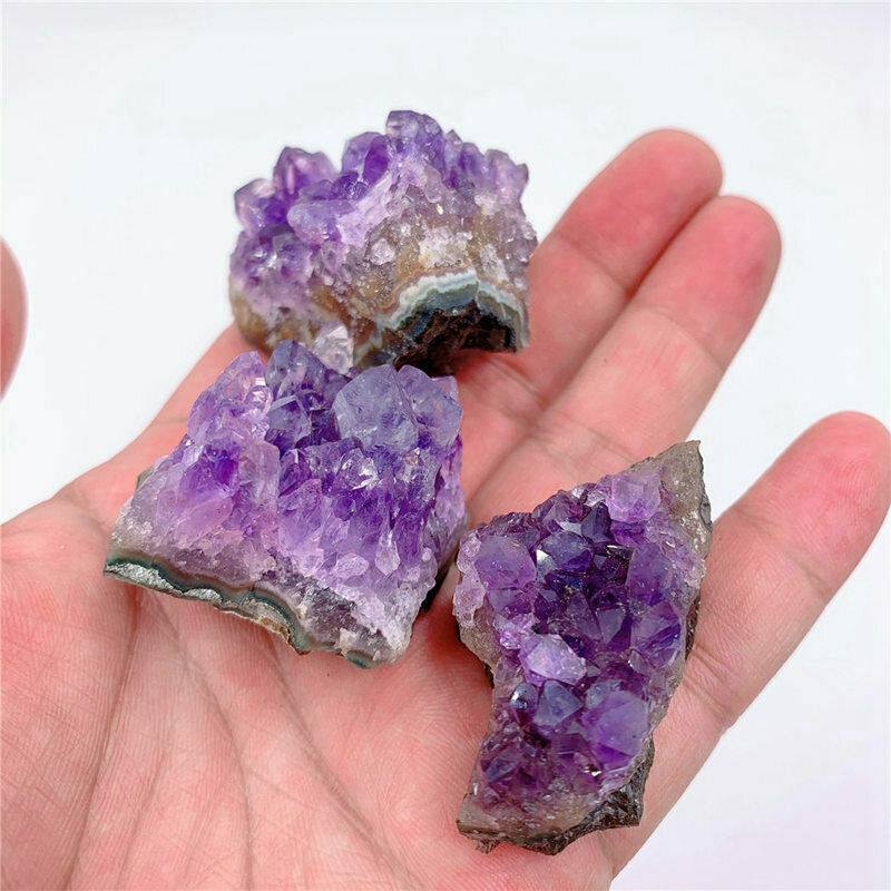 Natural Quartz Crystal Cluster Amethyst Geode Druzy Rough Stone Specimen Healing