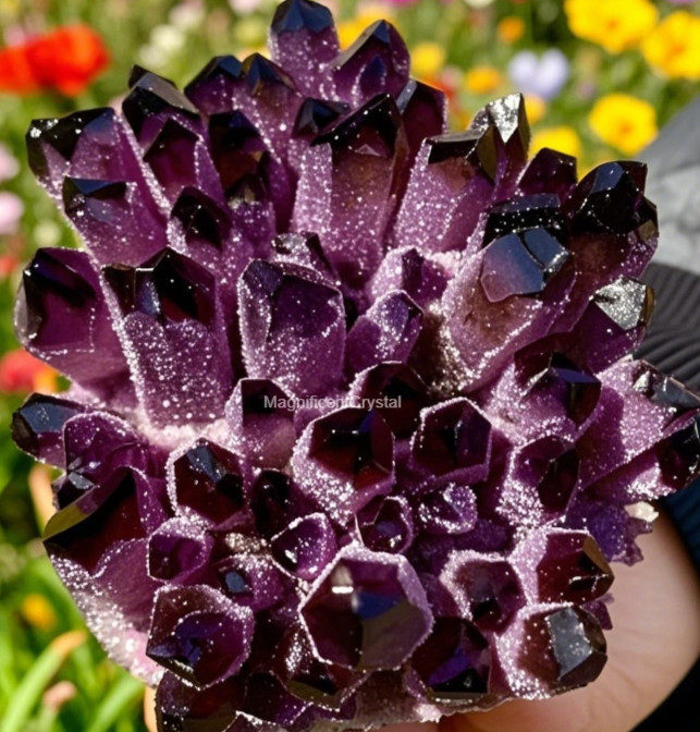 400G+Rare DARK PURPLE Amethyst Quartz Cluster Natural Crystal Geode Home Display