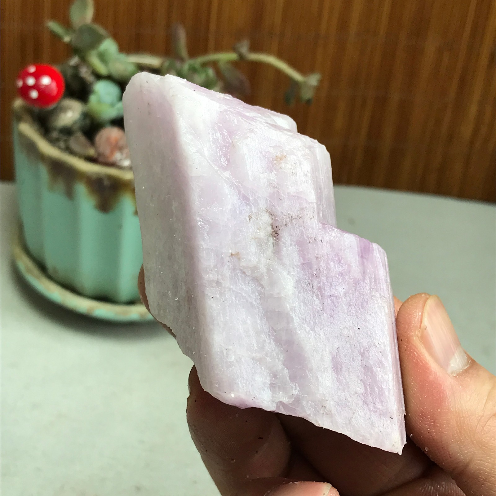 75-47-37mm NATURAL ROUGH KUNZITE PINK SPODUMENE CRYSTALS 207g A4612