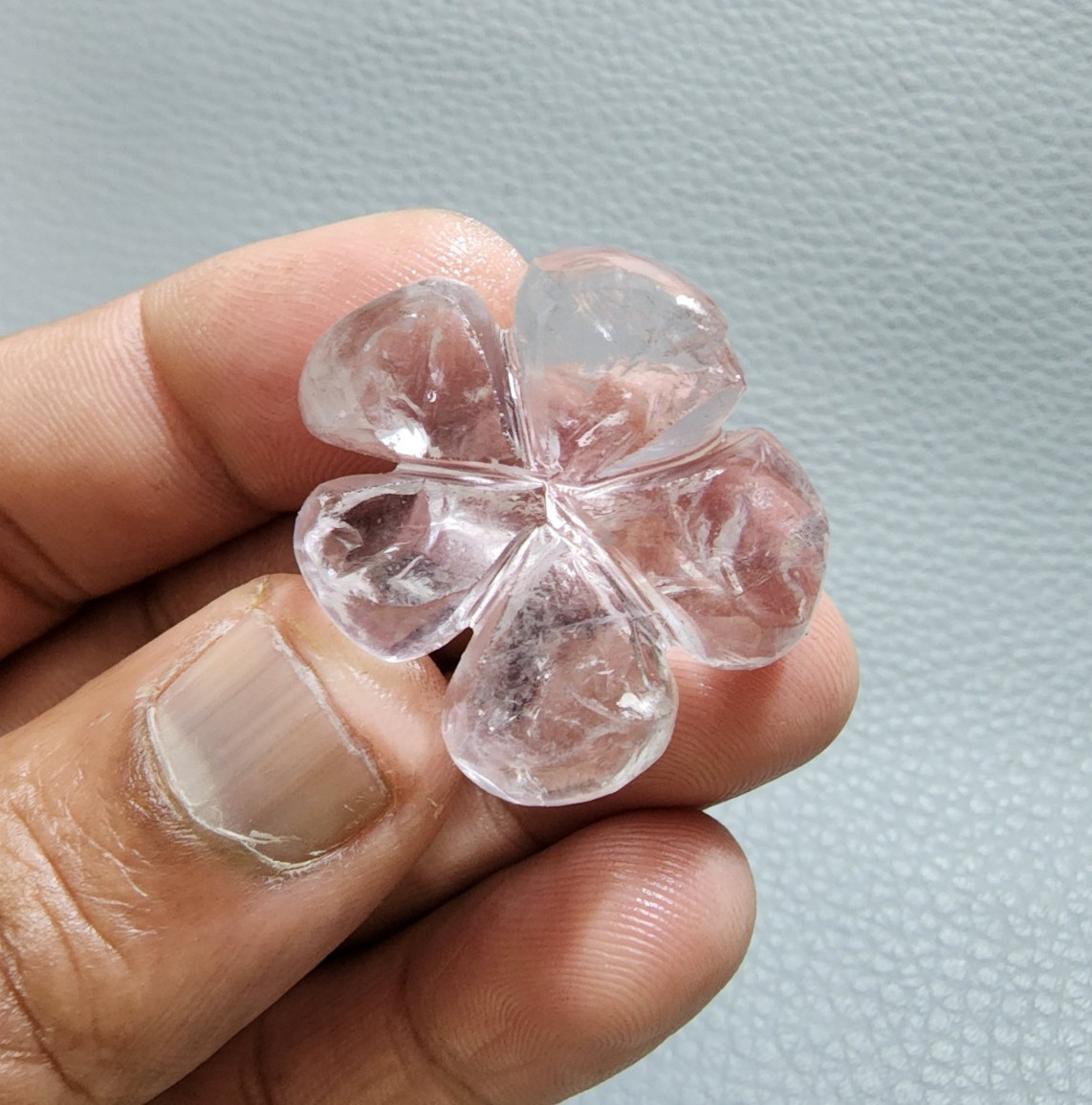 84 Crt Fabulous A+ Pink Amethyst Flower Carving Gemstone Jewelry Making Carving