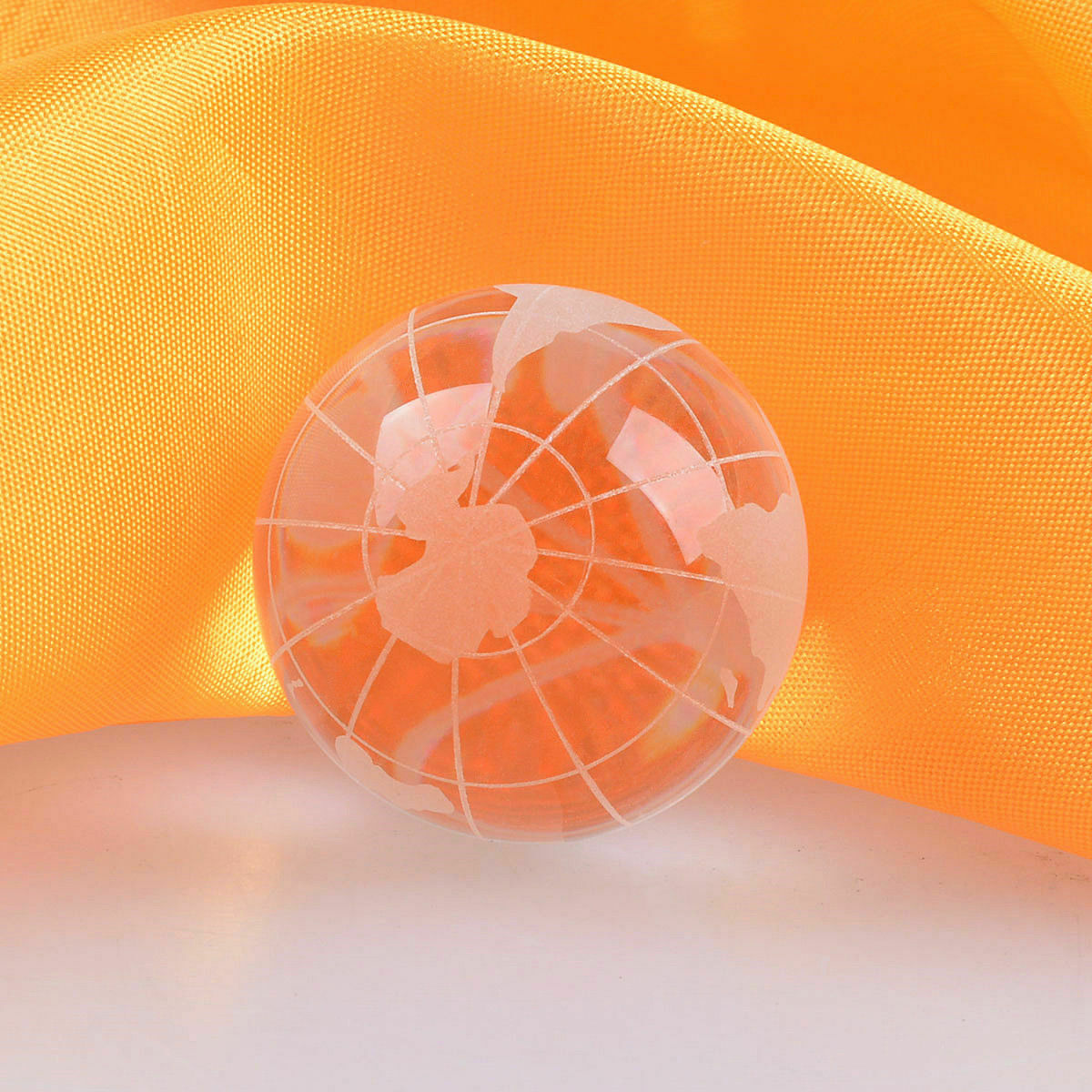 LONGWIN 30mm Frosted Crystal Earth Globes Clear World Ball Marble Globe